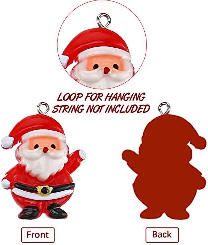 WILLBOND 66 Pieces Mini Resin Christmas Ornaments Christmas Tree Ornament with 65.6 Feet Gold Embroidery Thread for Xmas Hanging Decoration