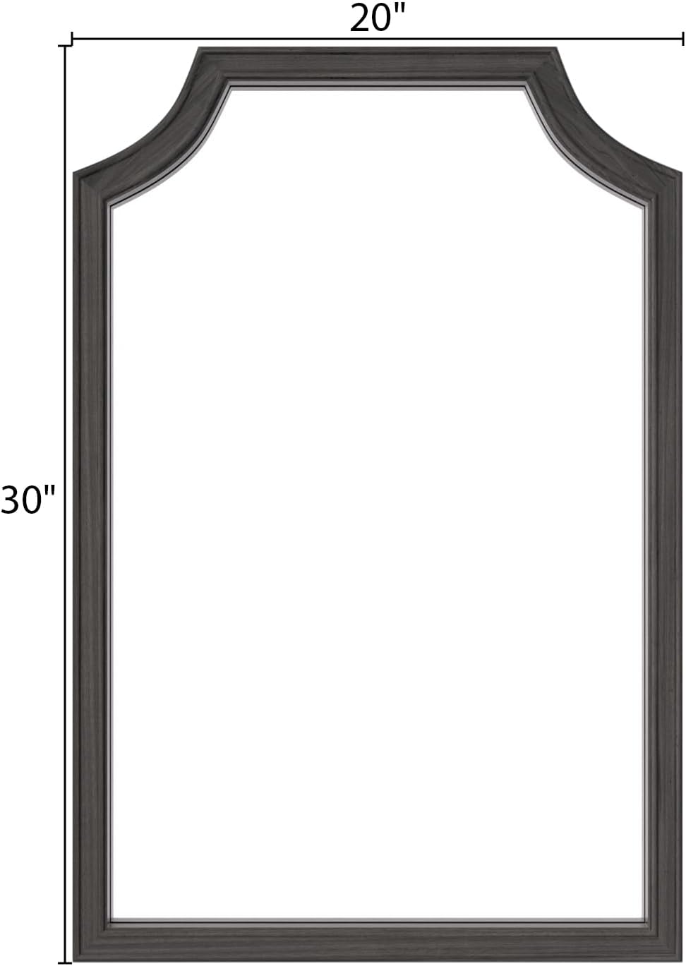 WallBeyond Scalloped Wood Mirror for Small Bathroom Vanity 20x30 Inch Rectangle Wall Mirror Decor for Hallway Bedroom Living Room Home (Black)