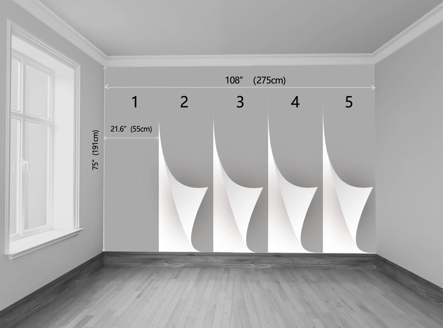 108''x75''Cascading Waterfalls in Forest Wall Mural Large Wallpaper Mural Wall Decor for Bedroom, Living Room, Kids Room(Not Self-Adhesive)