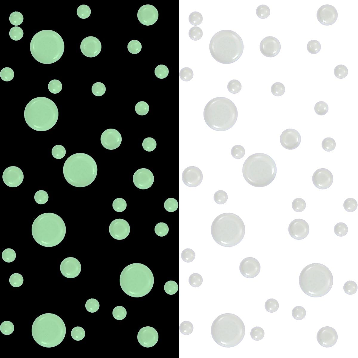 Realistic 3D Domed Glow in The Dark Stars,606 Dots for Starry Sky, Home Decor Stickers for Kids Bedding Room(606 Stars) (2*Green)