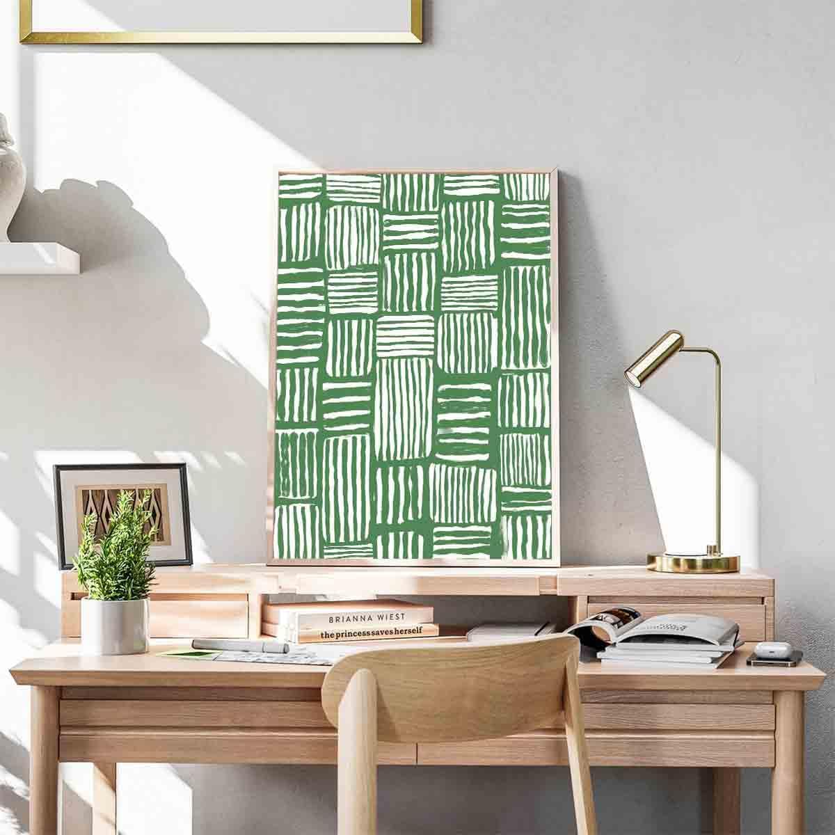 Green White Line Wall Art Abstract Lines Boho Minimalist Line Wall Art Mid Century Boho Print Sage Green Pictures Neutral Painting Abstract Modern Minimalist Living Room Decor 16x24inch No Frame