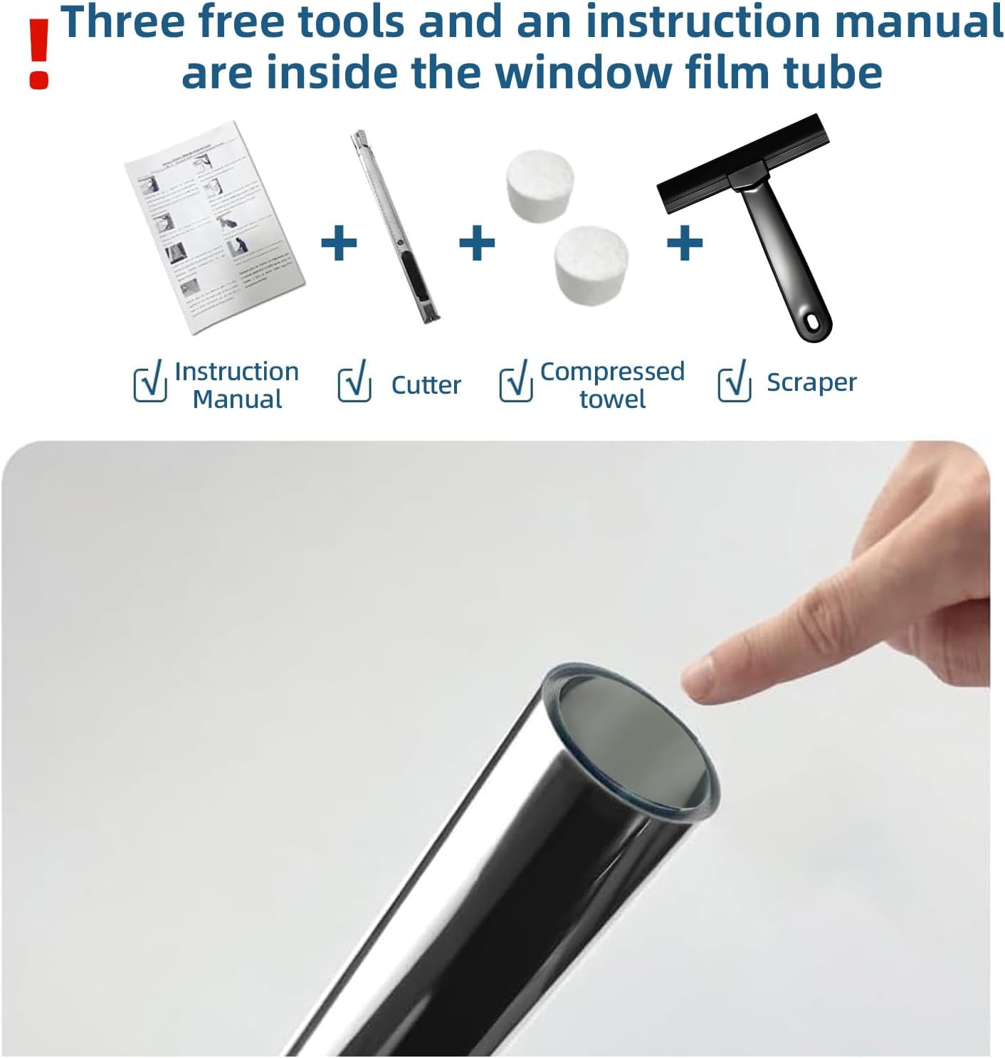 DUOFIRE One Way Window Film Privacy See Out Not in Heat Blocker Window Tint Reflective Mirror Windows Tinting Film for Home Static Cling Anti-UV Sun Blocking Windows Covering(Silver, 45.2x78.7in)