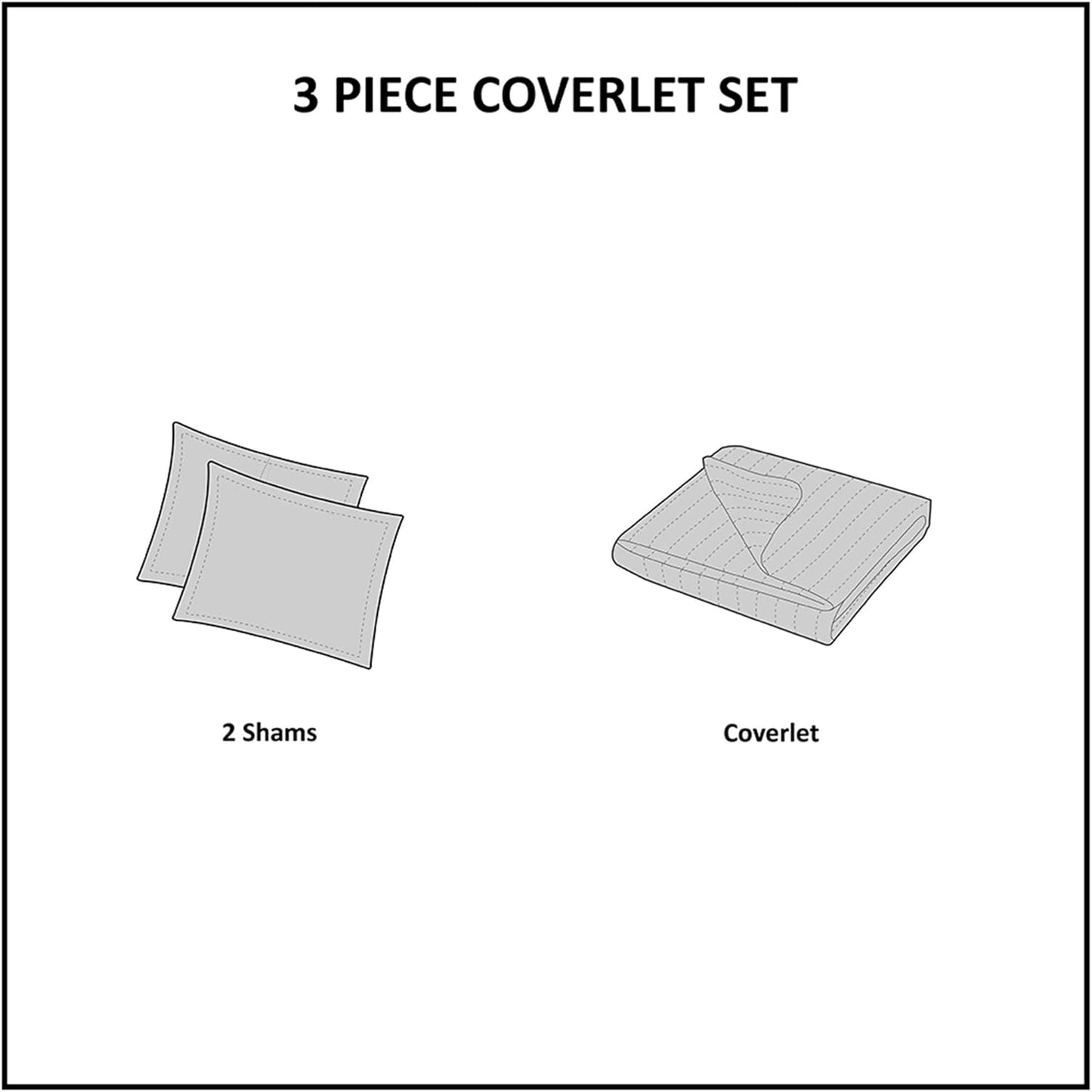 Woolrich Spruce Hill Reversible Quilt Set - Cottage Styling Reversed to Solid Color, All Season Lightweight Coverlet, Cozy Bedding Layer, Matching Shams, Oversized King/Cal King, Stripes Green 3 Piece