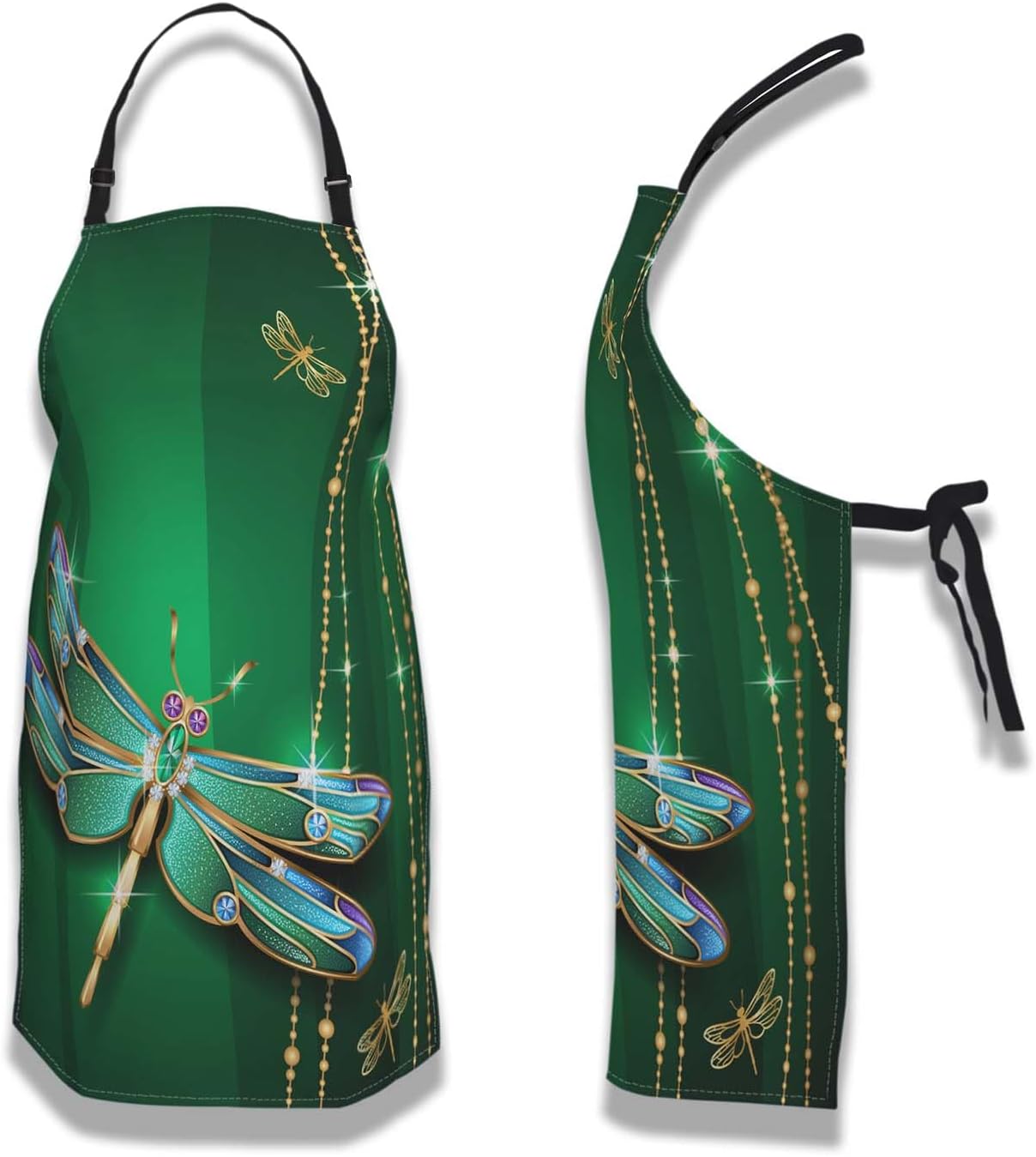Garden Apron for Women Beautiful Vivid Dragonfly Aprons for Men for Kitchen Cooking Restaurant BBQ Painting Crafting Gardening 27” (W) x 31” (H), Waterproof Aprons