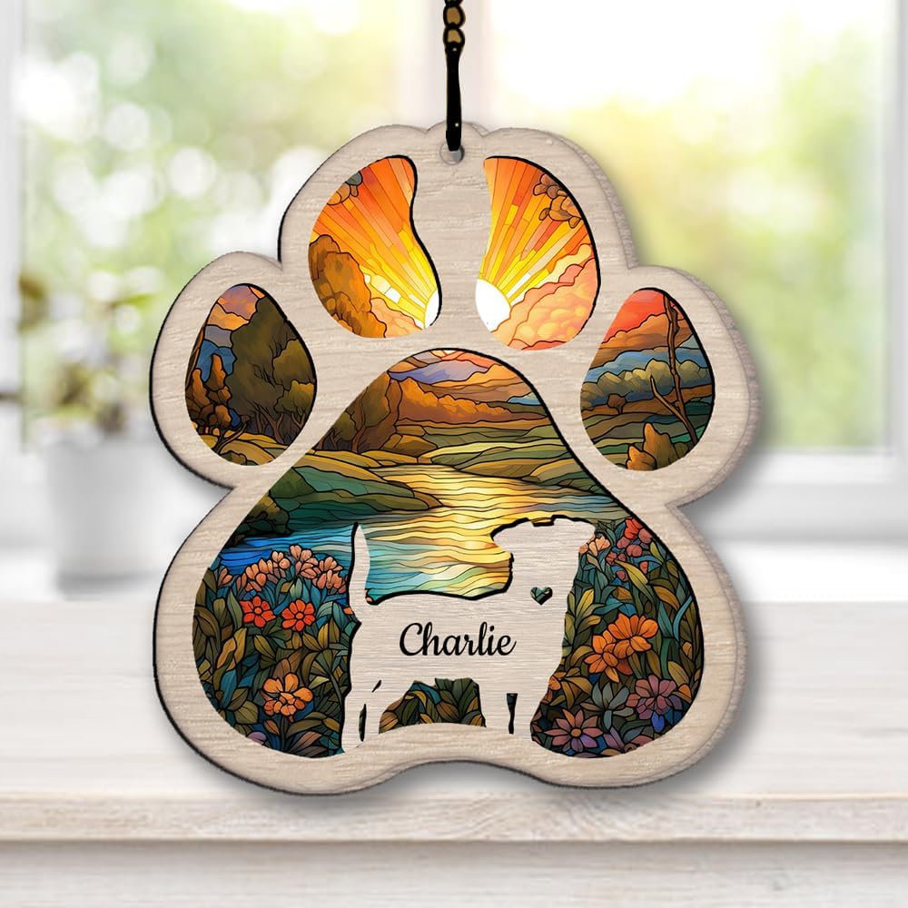 Personalized Basset Hound Suncatcher Dog Memorial Gifts, Custom Basset Hound Ornament Christmas Tree, Pet Remembrance Gift, Loss of Dog Sympathy Gift, Pets Memorial Ornament, Pet Loss Suncatcher