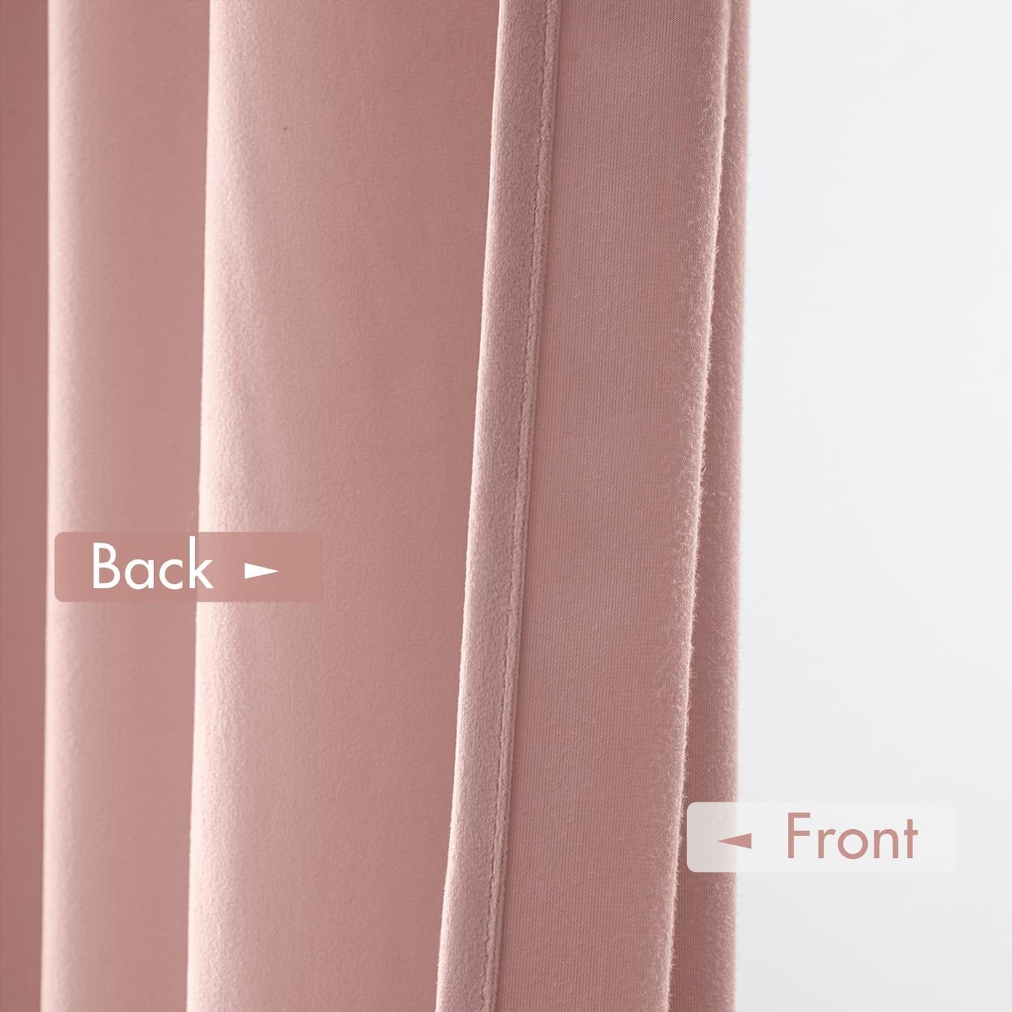 MIULEE Baby Pink Velvet Curtains Thermal Insulated Blackout Curtain Drapes for Bedroom Living Room Darkening 84 Inches Long Curtains Panels Rod Pocket Set of 2