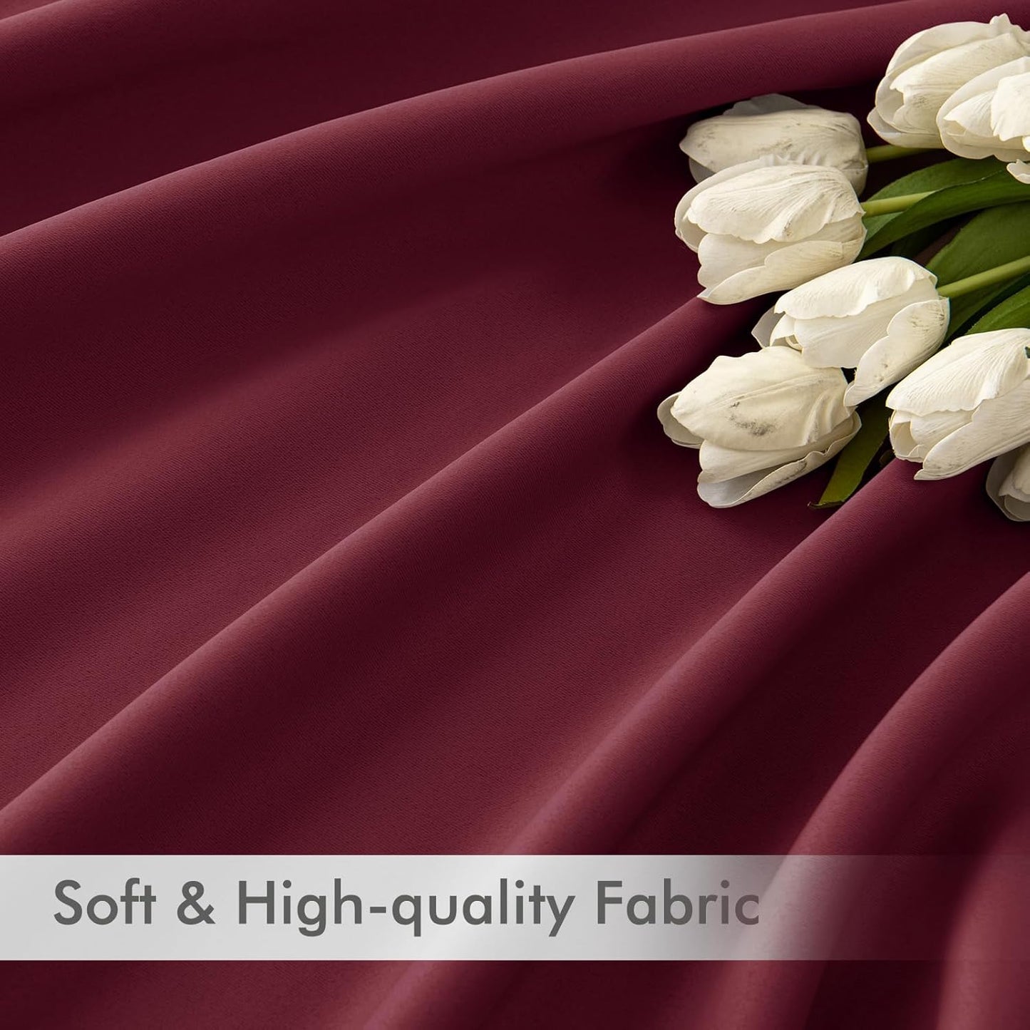 MIULEE Wine Red Back Tab Blackout Curtains 108 Inch Long 2 Panels Set for Bedroom, Rod Pocket/Pinch Pleat Extra Long Thermal Insulated Living Room Darkening Pleated Light Blocking Drapes