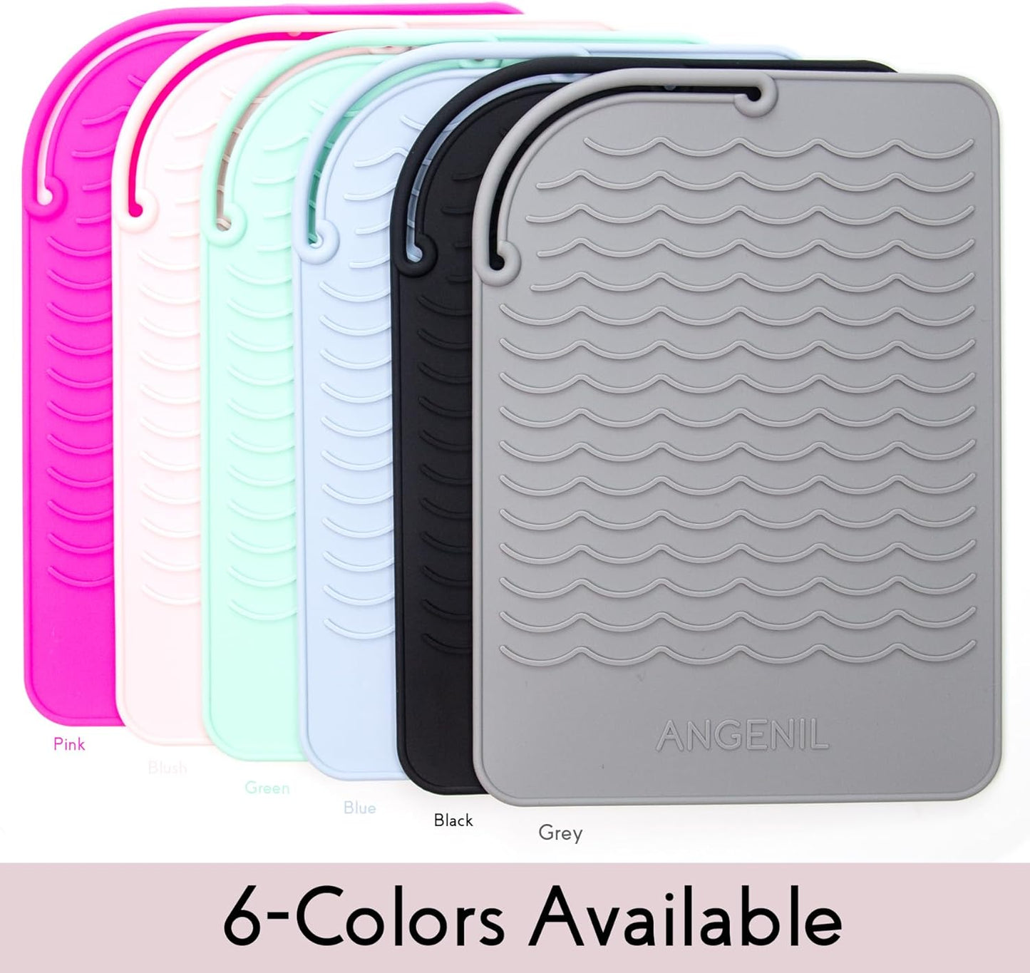 ANGENIL Heat Resistant Silicone Mat for Hair Tools - Counter Mat Pad Cover for Curling Irons, Flat Irons, and Hair Straighteners (9" x 6.5")