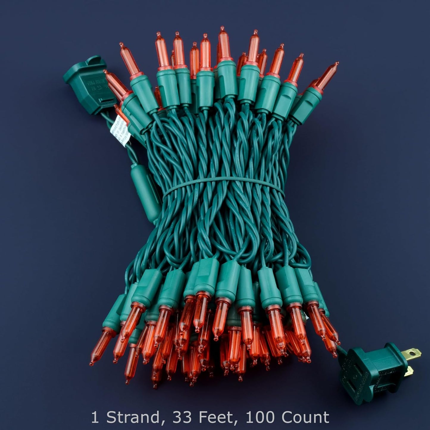 100 Red One-Piece LED Christmas Lights, 33 ft Green Cord High Waterproof UL Certified T5 Outdoor String Lights (Red)