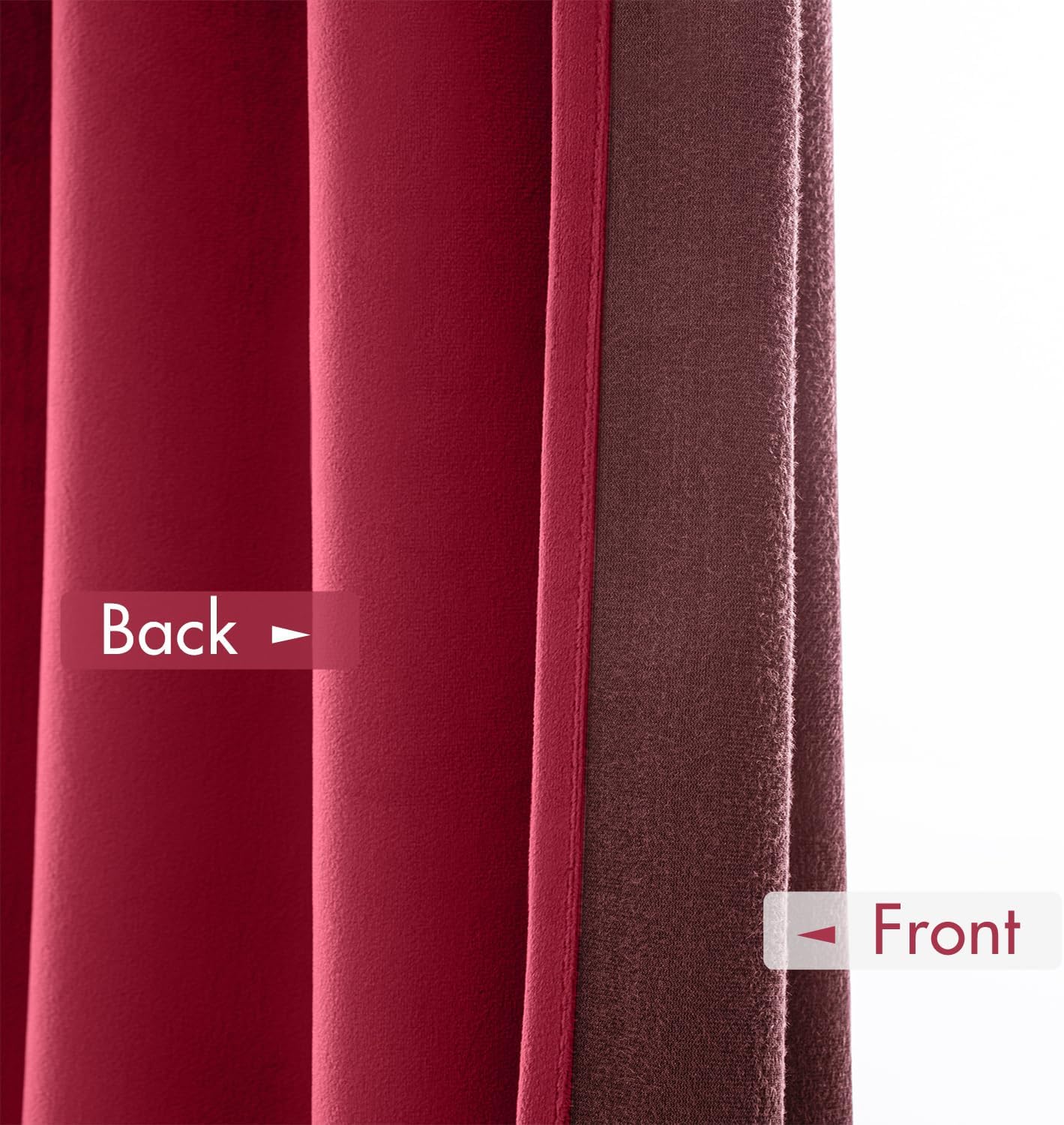 MIULEE Berry Velvet Curtains Thermal Insulated Blackout Curtain Drapes for Bedroom Living Room Darkening 84 Inches Long Curtains Panels Rod Pocket Set of 2