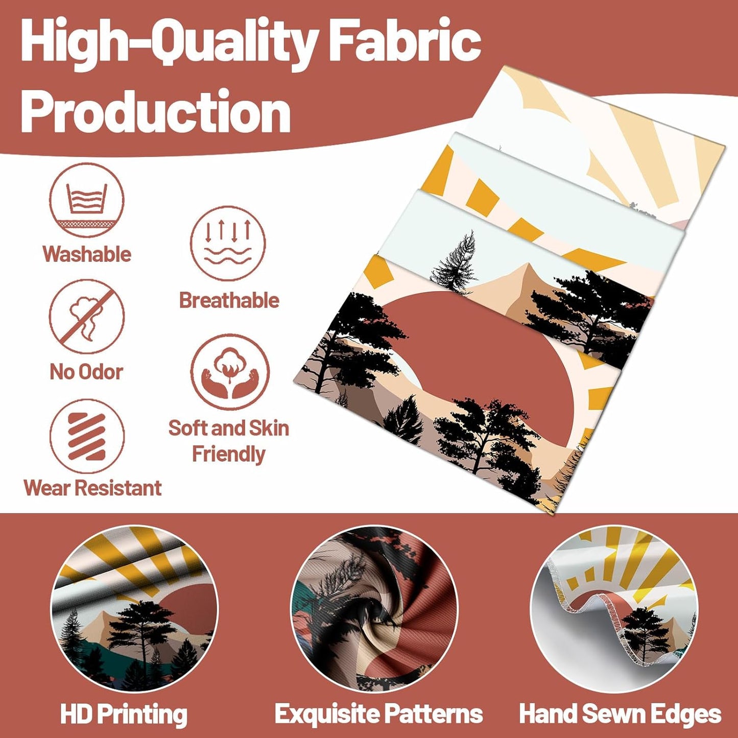 dueeia Boho Sun Tapestry Wall Hanging Abstract Mountain Tree Forest Sunset Sunrise Wall Tapestries for Mens Bedroom Living Room Wall Decor (28.7"x37.4")