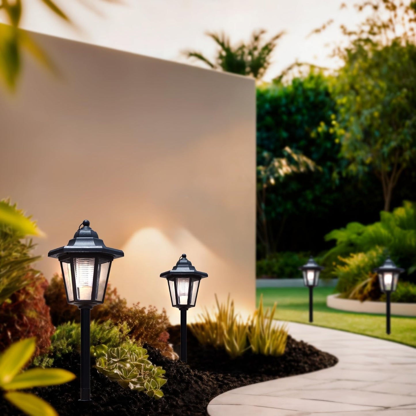 Solar Pathway Lights, 2 Pack, Waterproof LED for Outdoor Walkway, Yard, Garden, Landscape – Great Gardening Gift for Mom, Grandma, Women(Corridor Pathway Lights)