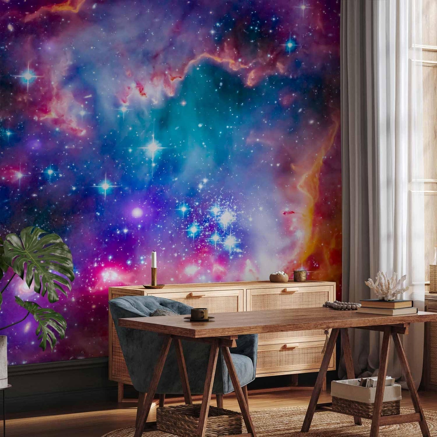 artgeist Premium Wall Mural Abstract 197x138 in - Non-Woven Wallpaper Fleece Wall Decor Photo Print Picture Image Design Abstract Cosmos Sky Star i-G-10010-a-a
