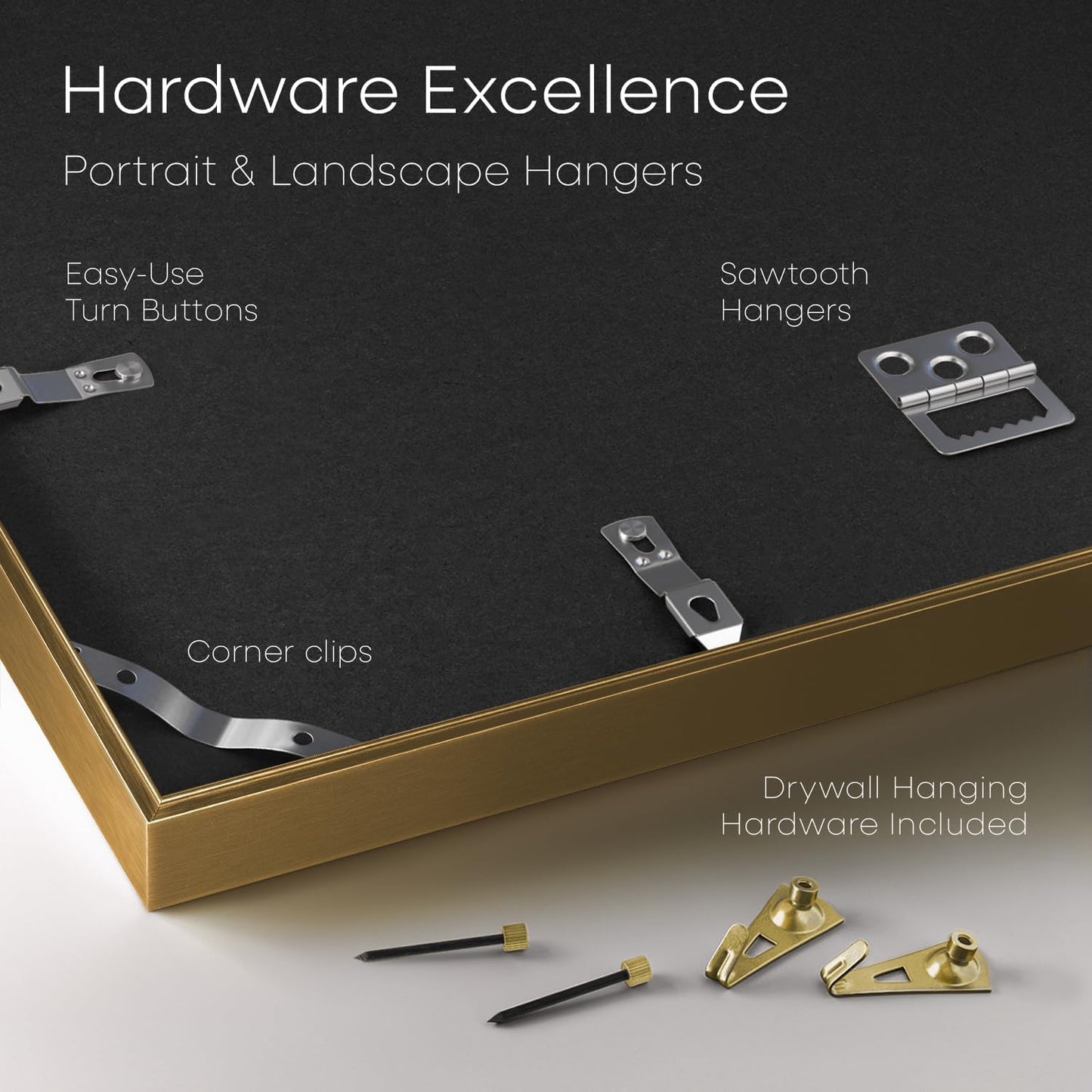 Homeforia Picture Bronze Frame 20x24, High End Metal 20x24 Brass Poster Frames with Mat 16x20 for Photo, 20 x 24 Frame Matted to 16 x 20 Print, 24x20 Hanging Frames, Tempered Glass, Wall Kit, Set of 1