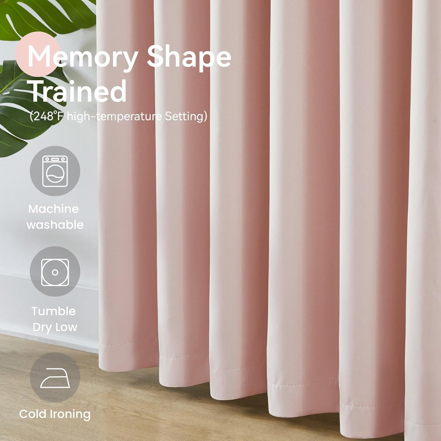 KangBang Pink Pinch Pleated Curtains for Girls Room 2 Panels Set, Room Darkening Pinch Pleat Curtains Elegant Modern Light Blocking Vertical Drapes for Bedroom Nursery,40Wx84L, Baby Pink