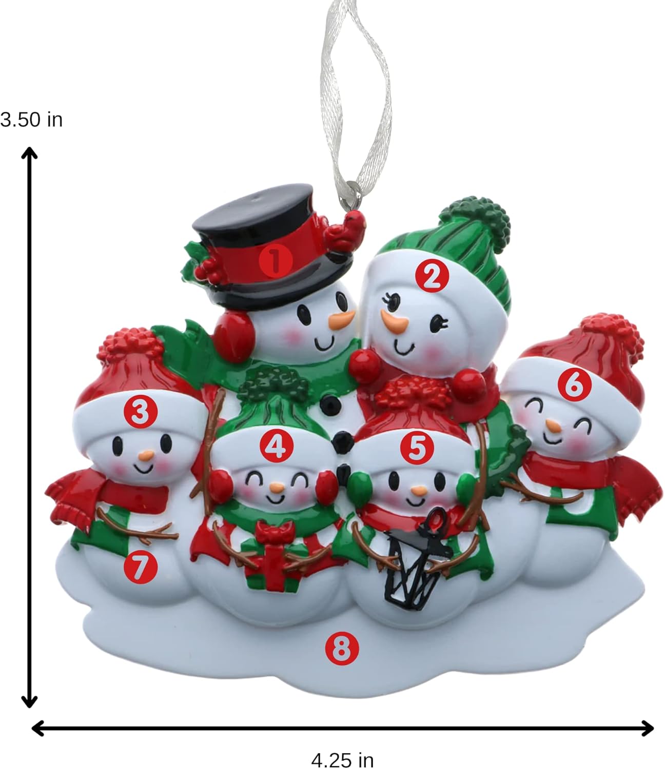 2025 Family Christmas Ornament β Personalized Ornament for Families β Custom Snowman Family Ornament β Holiday Tree Decoration Keepsake Gift (Family of 6)