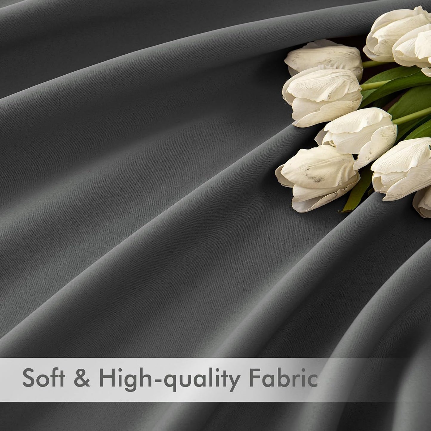 MIULEE Grey Back Tab Blackout Curtains 72 Inch Length 2 Panels Set for Living Room Bedroom Privacy, Rod Pocket/Pinch Pleat Thermal Insulated Room Darkening Pleated Light Blocking Drapes