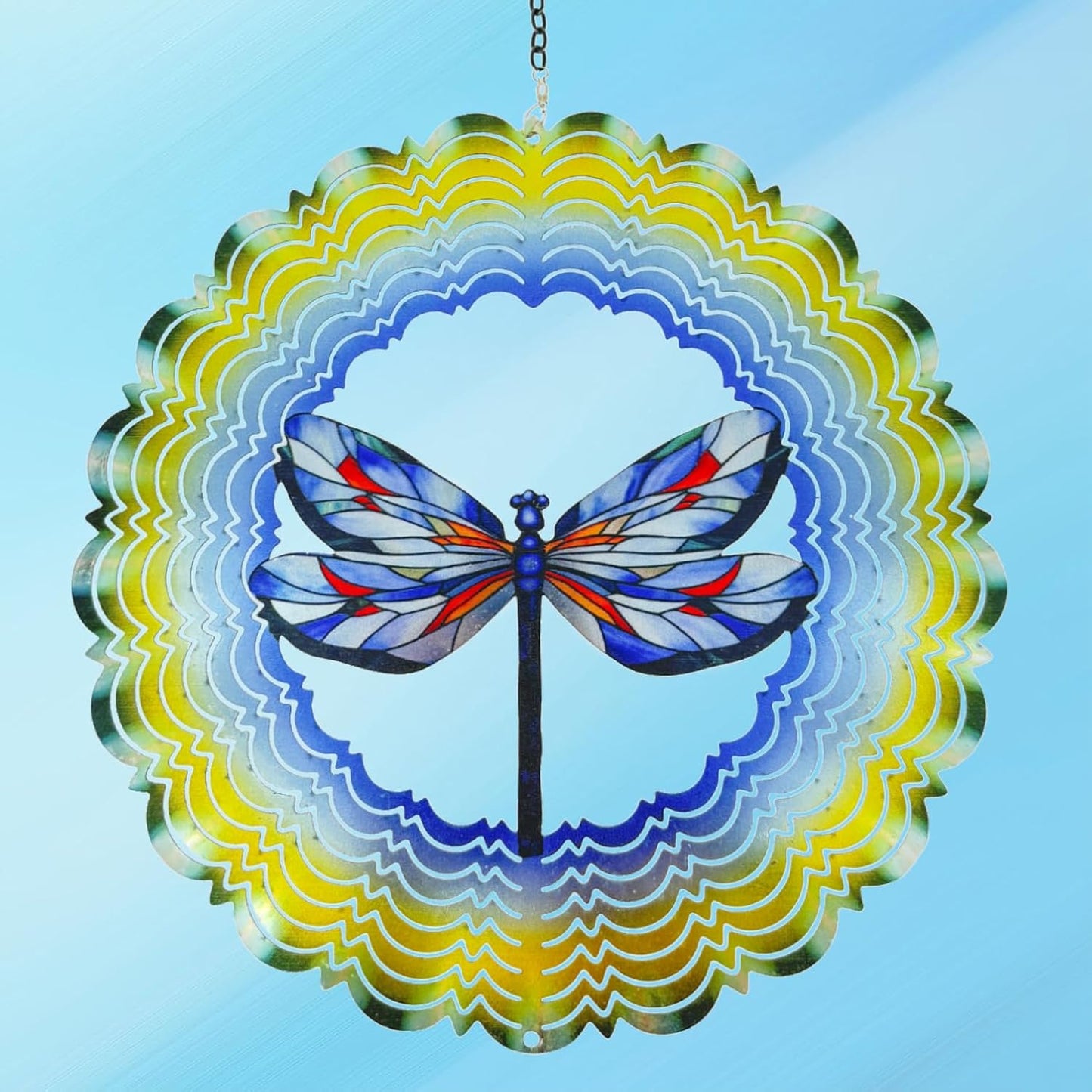 Wind Spinners Outdoor Dragonfly Decorations - Birthday Gifts for Women Mom Grandma, Hanging Wind Spinner 12 inch 3D Wind Sculptures for Garden Decor for Outside, Patio, Yard, Outdoor
