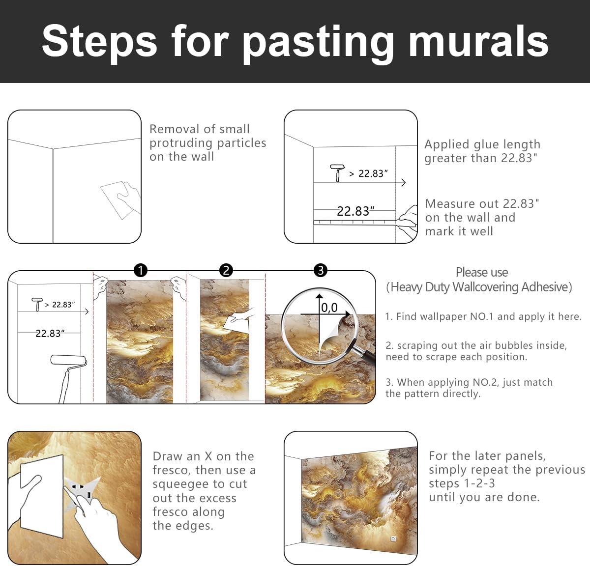 -Golden Clouds Ceiling Fabric Wallpaper Living Room Bedroom Bathroom Modern Boys Girls Kids Room Abstract Large Mural- 160"x108"( not Peel and Stick)