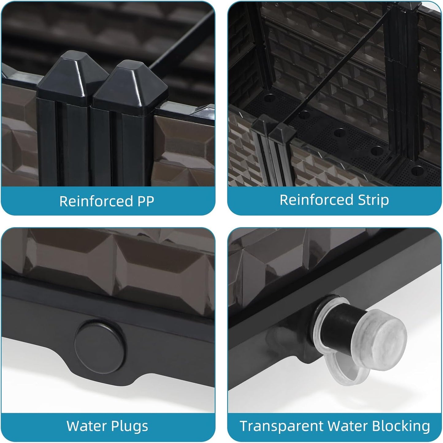 Large Planters for Outdoor Plants 14" Tall Planter Box, Raised Beds for Gardening Self Watering, Elevated Planter Box with Legs, Rectangular Garden Planters for Outdoor Plants Flowers, 47.2"L x 15.7"W