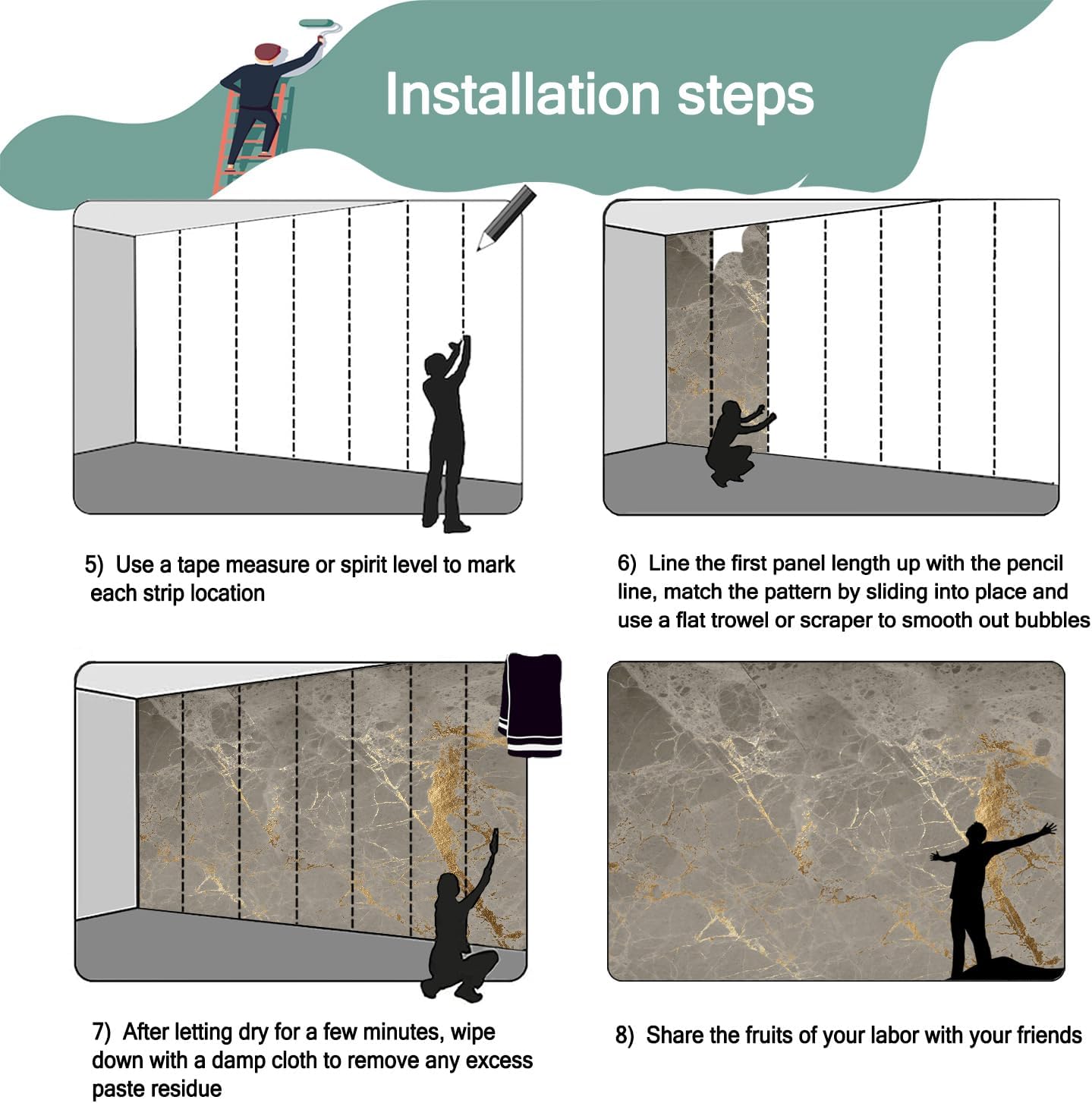 -Gold Abstract Marble Texture Bedroom Wallpaper XT15 M 140" x 91"