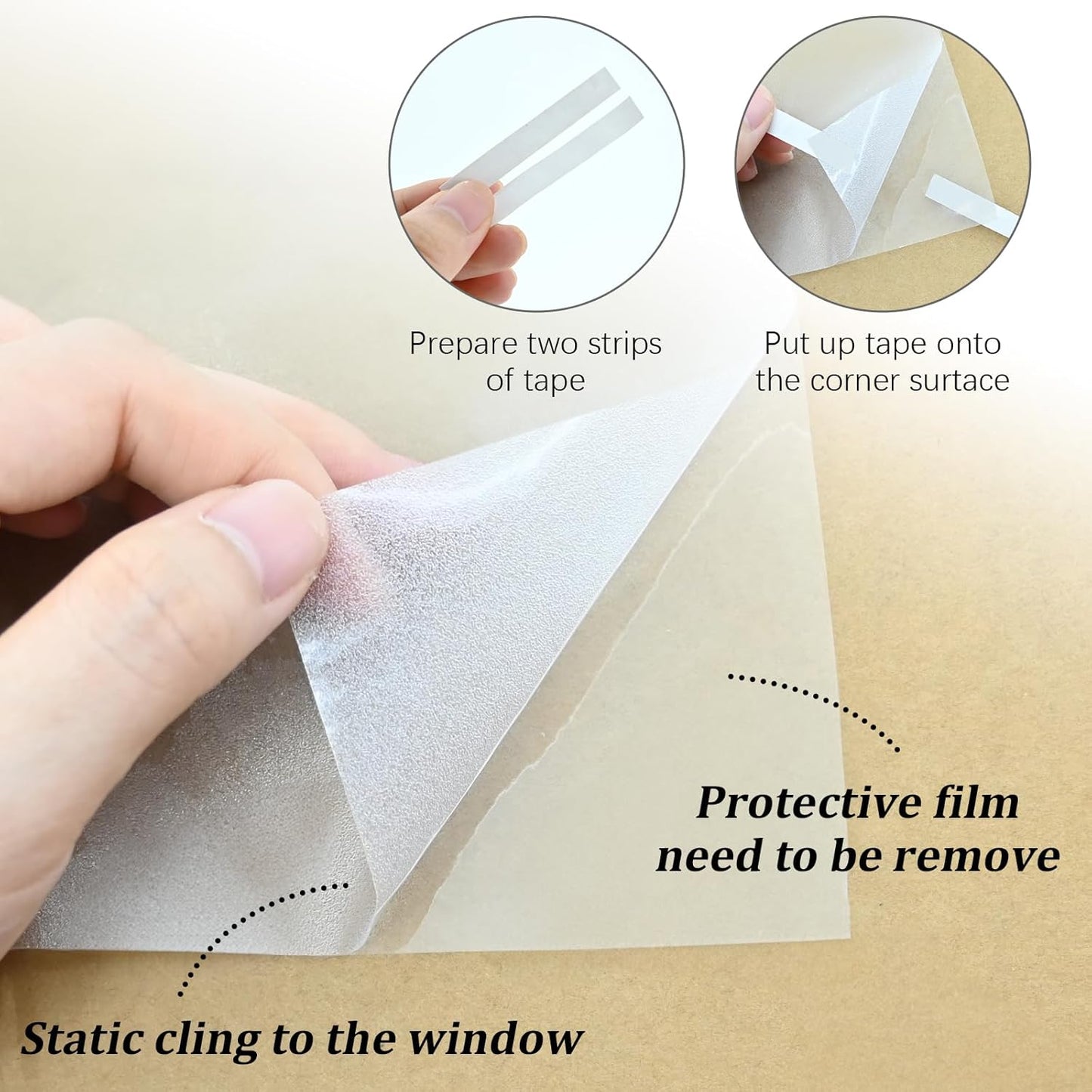 Window Privacy Film, Frosted Glass Static Cling Non-Adhesive Window Cover for Bathroom UV Sunlight Blocking Heat Control for Home Decorative Frosting Pure Matte White Size35.4 x 118.1 Inches