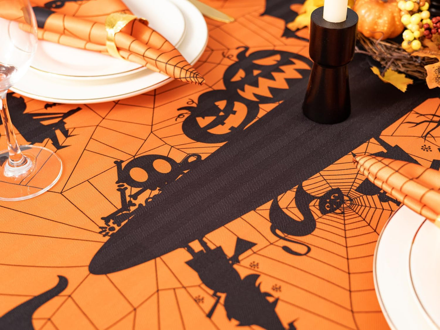 YiHomer Halloween Silhouettes Tabletop for Halloween Decorations, Dinner Parties and Scary Movie Nights, Horror Night, Tablecloth, 52 x 70 Rectangle