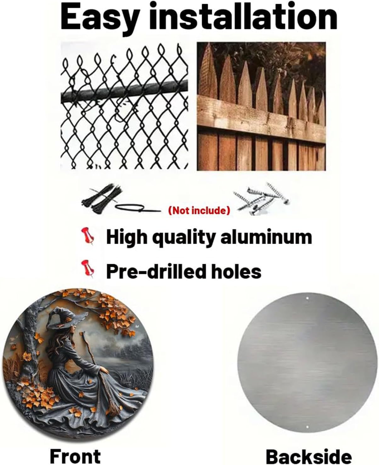 Fanyil/Olygee/Sherum/Shirem/Pubyfun/Glosrity/Libilin/Graddi/Solymody/Gowebs/Goredny/Vianys Witching Hour, Door Way Hanging Decor Halloween, 2D Wooden Round Witches Sign (C, 7.87")