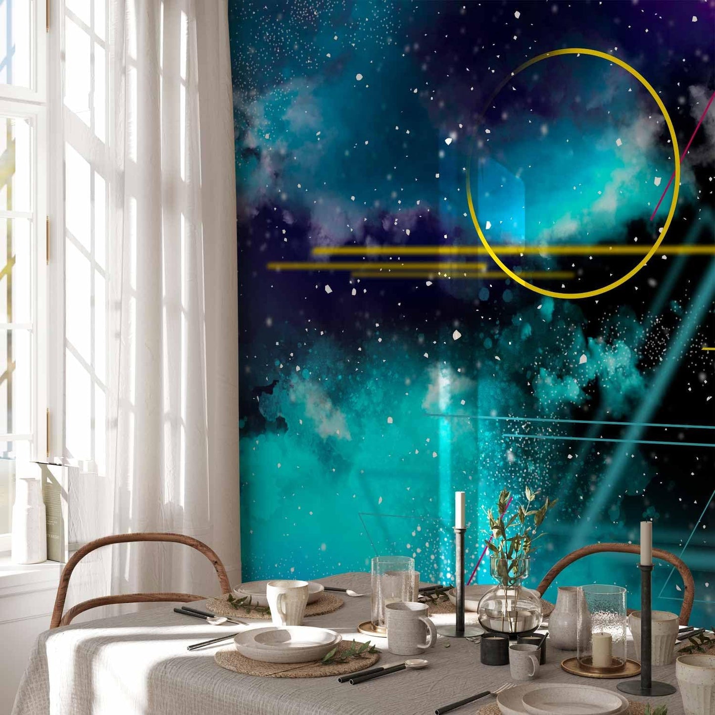 artgeist Wall Mural Galaxy 138x101 in - Non-Woven Wallpaper Fleece Wall Decor Photo Print Picture Image Design Home Mural Cosmos Galaxy Cosmonaut Astronaut a-A-10328-a-a
