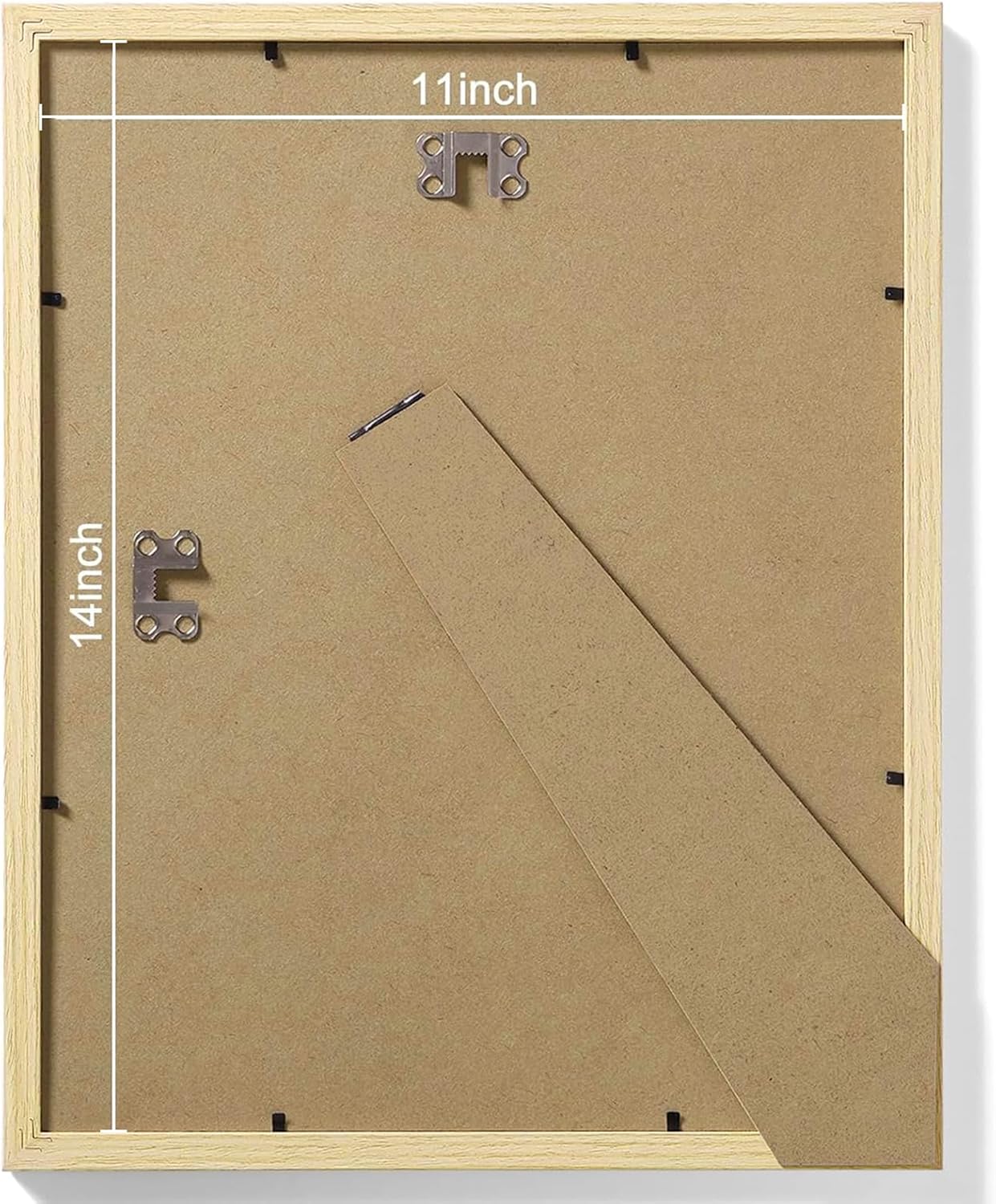 Vittanly 11x14 Picture Frames Set of 9, Shatter Resistant Plexiglass, Display 8x10 Pictures with Mat or 11x14 without Mat, Photo Frames for Wall or Tabletop, Engineered Wood, OAK