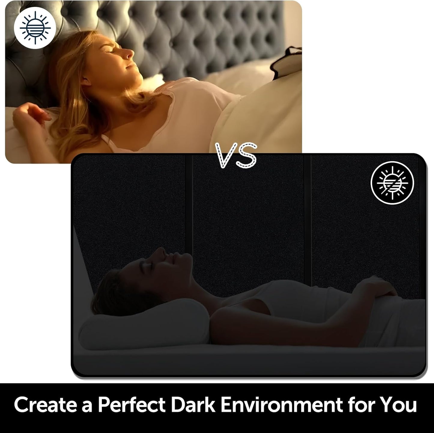 HIDBEA Blackout Window Film,100% Light Blocking Room Darkening Window Privacy Film,Frosted Glass Window Film Heat Control, Removable Window Cover Tint for Day Sleep (Black,17.3in x 13.1ft)