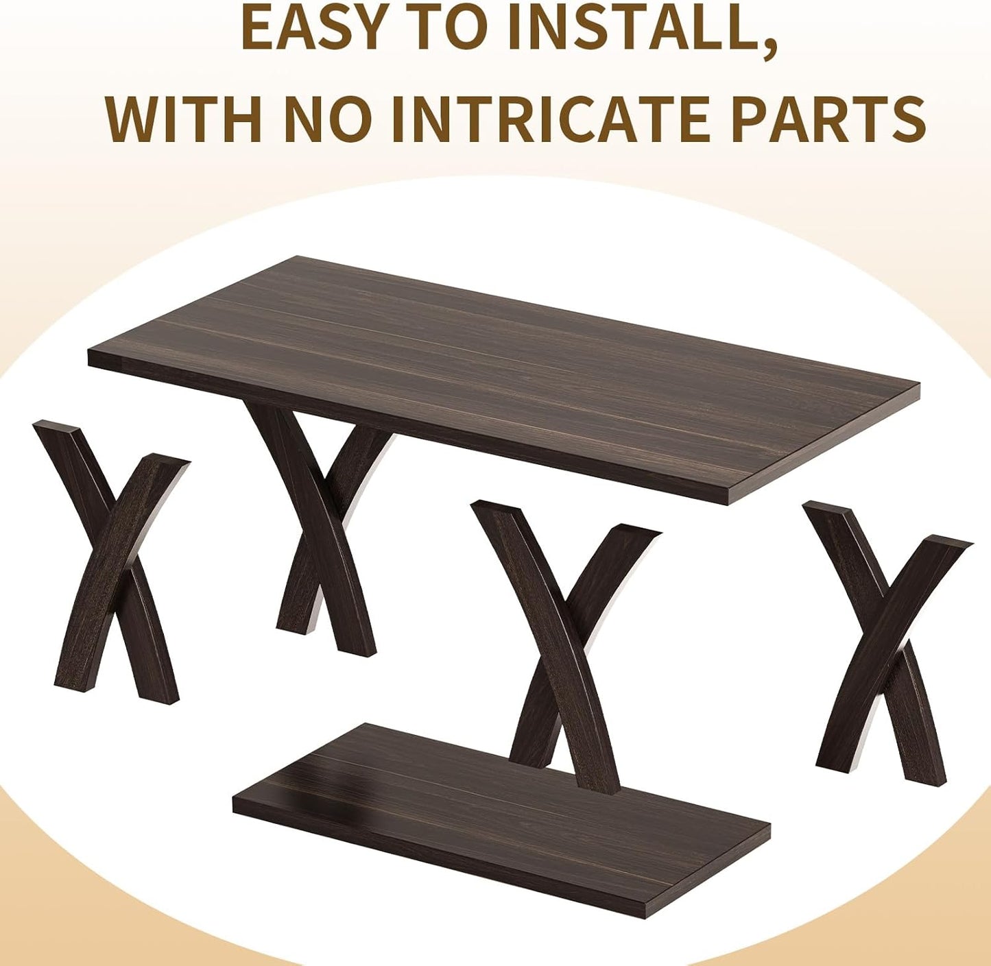 47” Wood Coffee Tables for Living Room Rustic Stands with Storage Shelf Brown Coffee Tables for Living Room. Farmhouse Center Stands with Shelf Farmhouse Rectangle Center Table