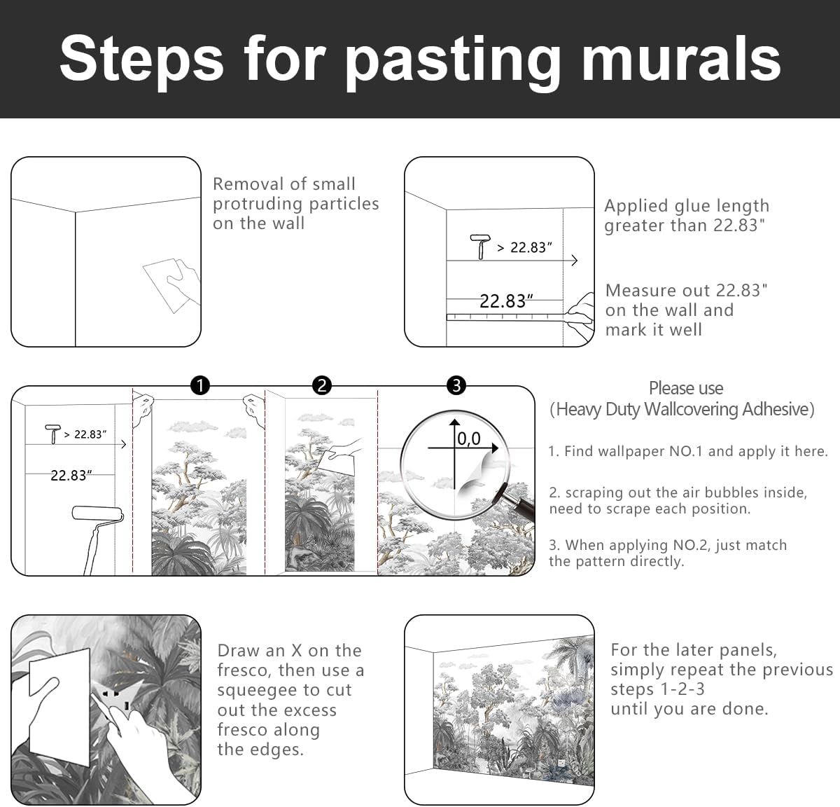 -Tropical Rainforest Botanical Grey Jungle Forest Fabric Wallpaper Living Room Palm Leaf Plant Bedroom Bathroom Large Wall Mural- 137"x96"( not Peel and Stick)