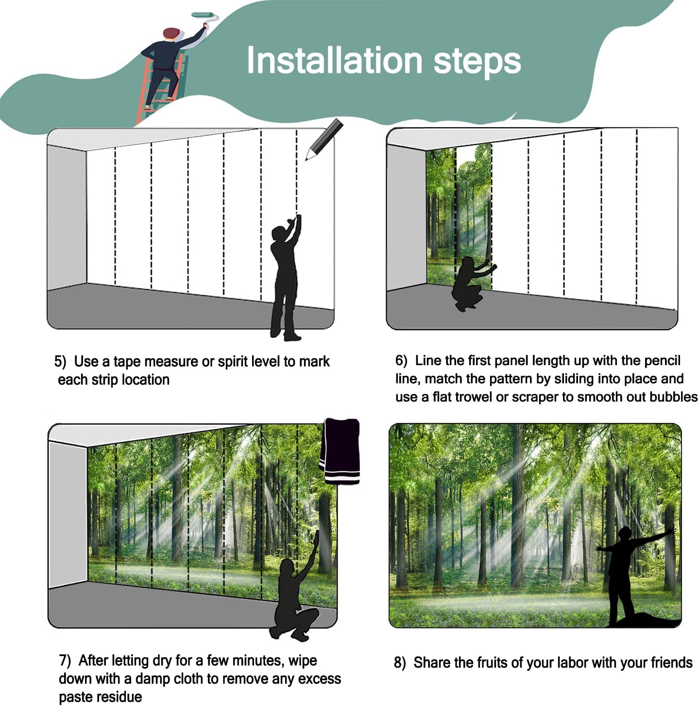 -Sunshine Forest Living Room Wallpaper XT24 L 180" x 115"