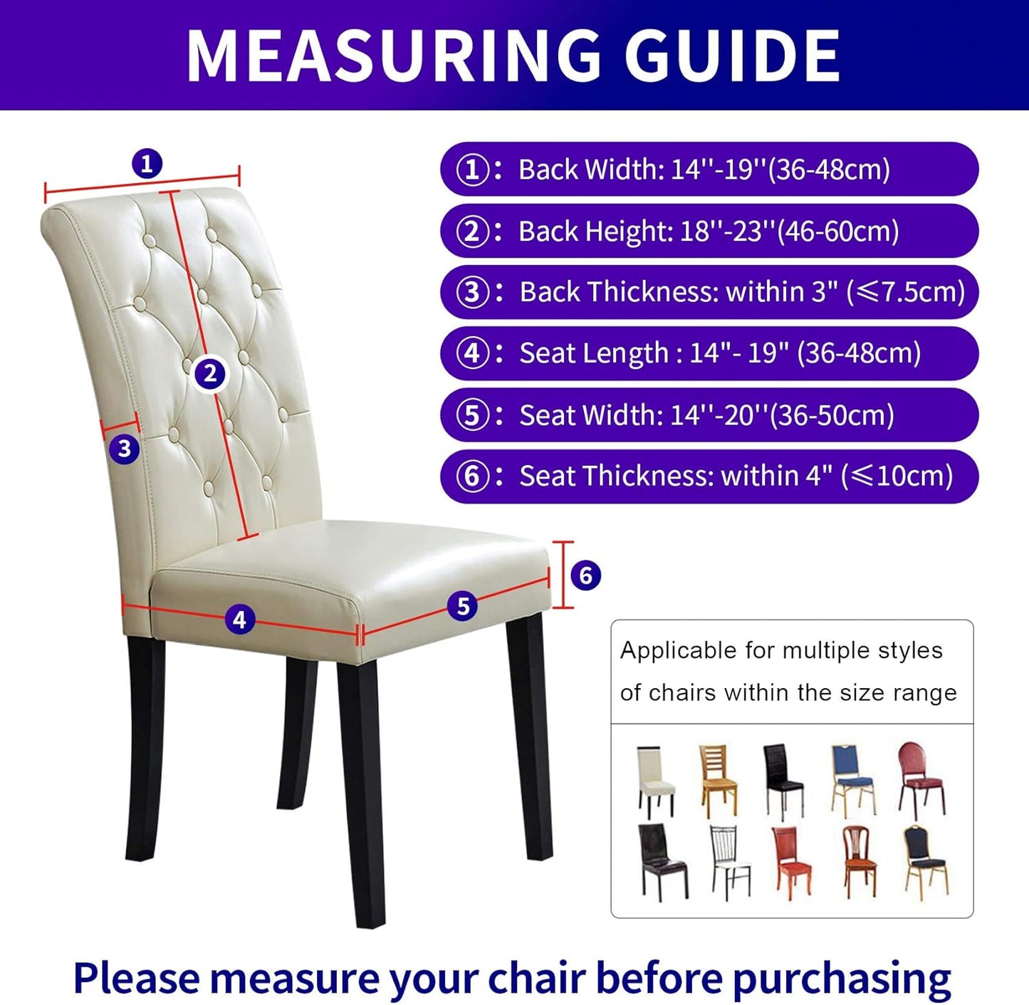 Howhic Stretch Chair Covers for Dining Room Set of 2, Removable Washable Dining Room Chair Covers, Dining Chair Slipcovers Seat Protector, Great Home Decor and Banquet Upholstery (Ivory, 2 Pack)