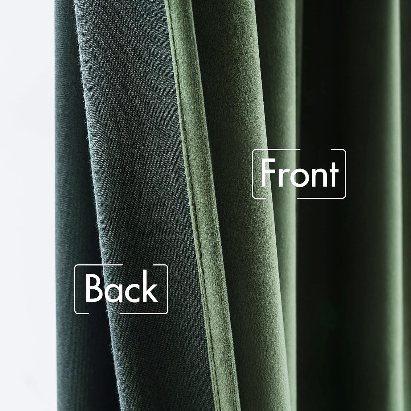 MIULEE Olive Green Velvet Curtains 108 inches 2 Panels - Pinch Pleated Luxury Room Darkening Curtains for Bedroom Living Room Thermal Insulated Super Soft Window Drapes Rod Pocket, W52 x L108 inch