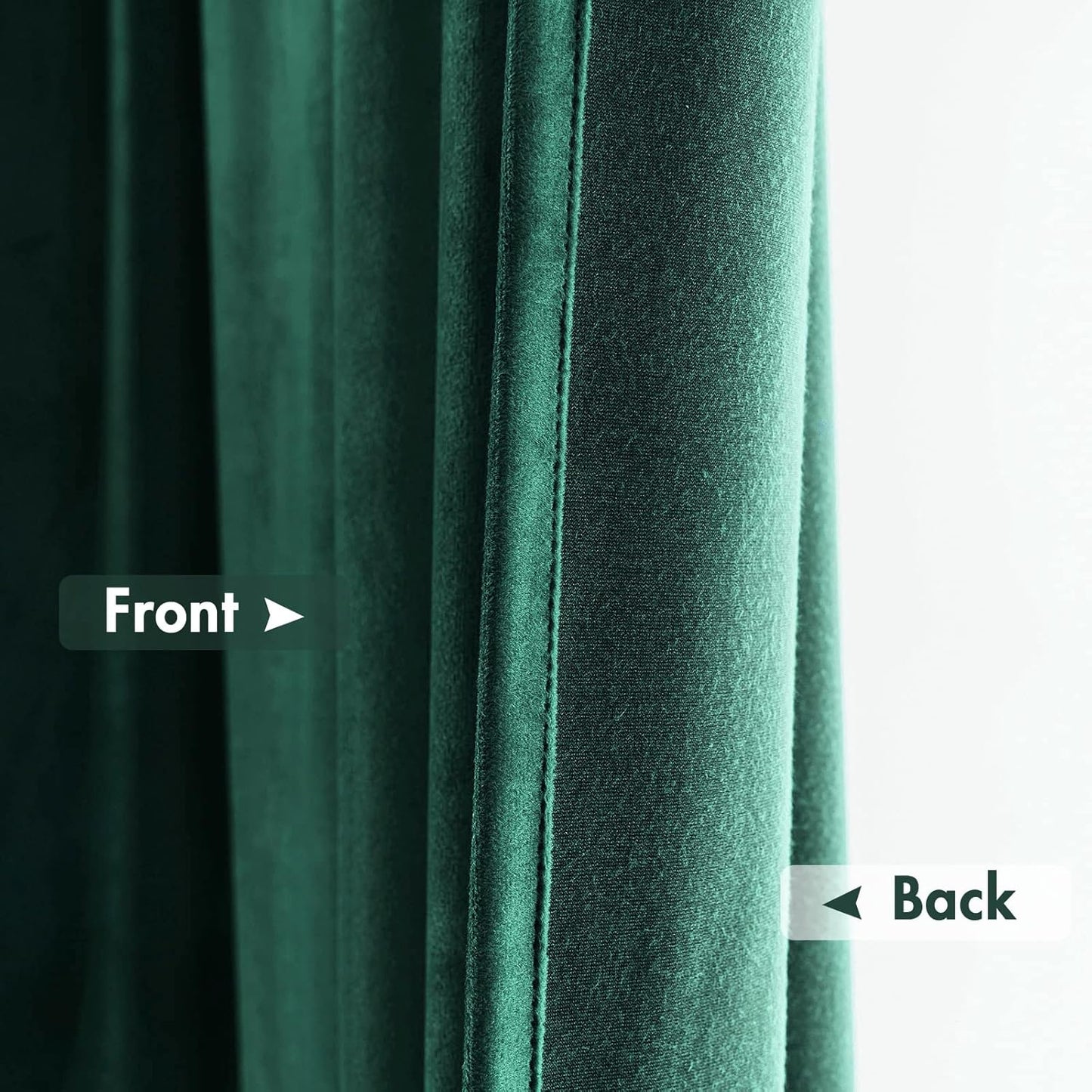 MIULEE Dark Green Velvet Curtains Thermal Insulated Blackout Curtain Christmas Emerald Green Drapes for Bedroom Living Room Darkening 84 Inches Long Curtains Panels Rod Pocket Set of 2