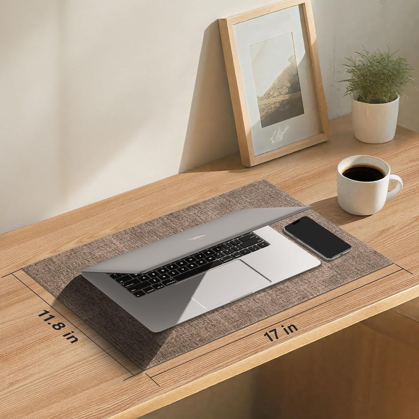 DOLOPL Fall Placemats Set of 4, Reversible Wipeable & Heat Resistant Place Mats, Modern Faux Leather Table Mats for Kitchen, Neutral Waterproof Tablemats for Dining Table Decor, Wedding, Party(Brown)