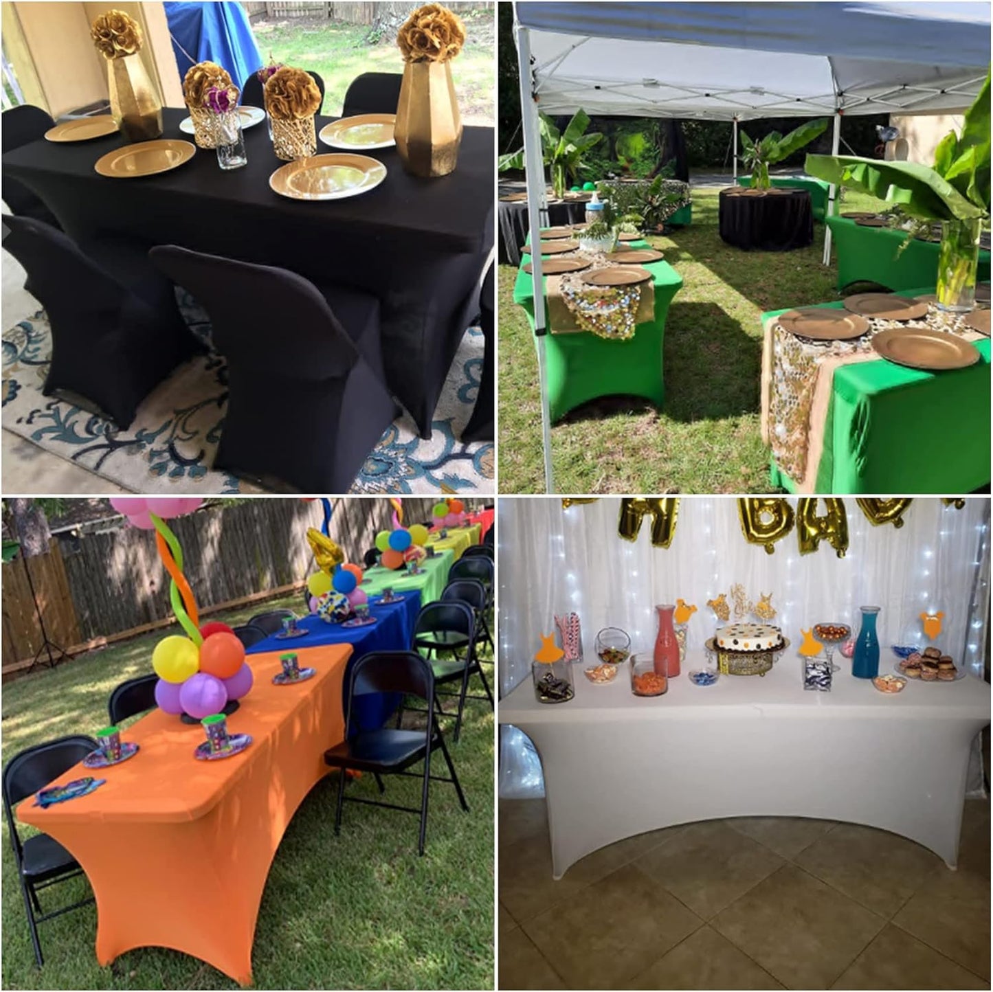 Spandex 6ft Waterproof Table Cover for Party,Wedding, Banquet, and Events(Yellow)