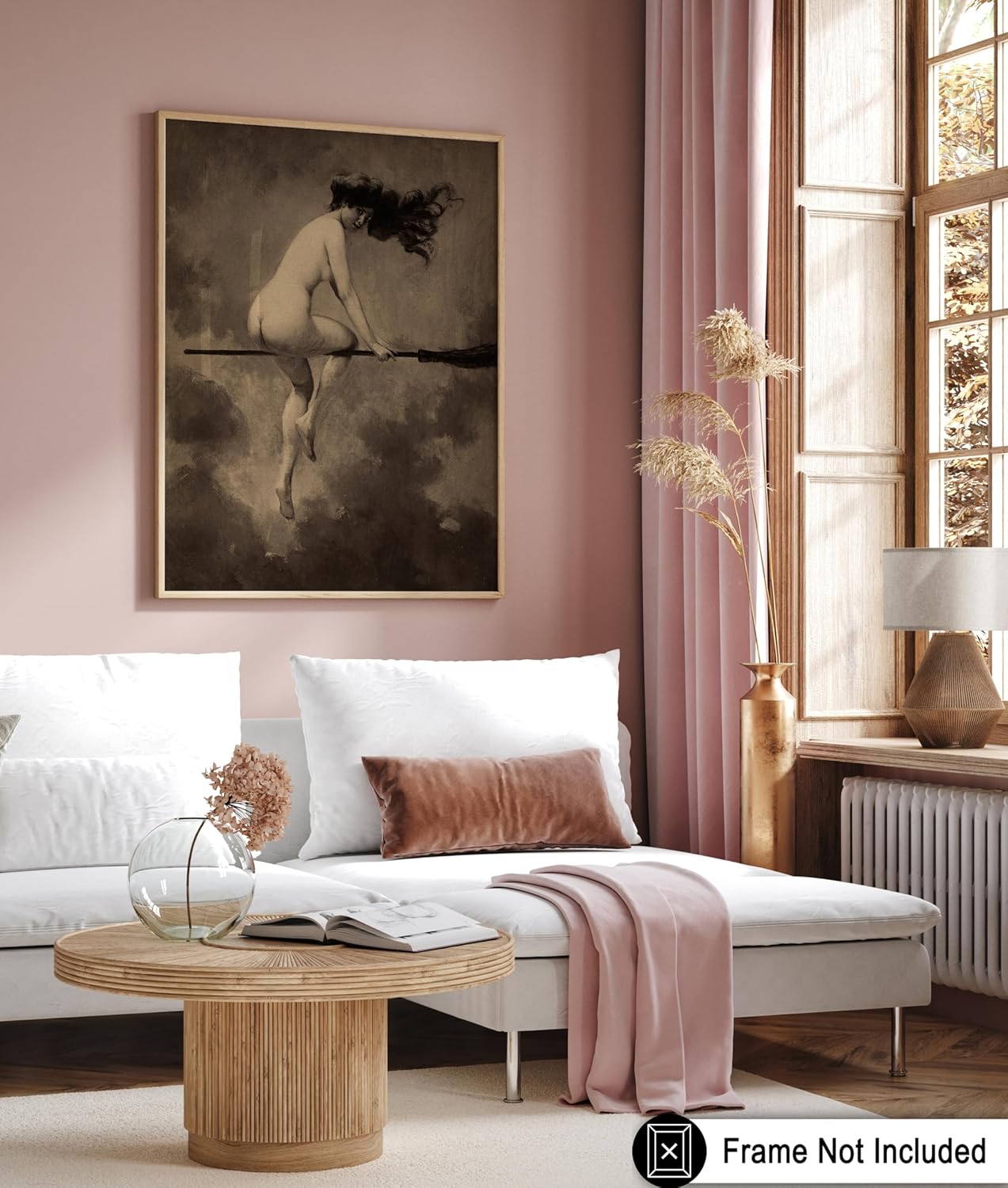 Poster Master Vintage Departure for the Sabbath Poster - Retro Naked Witch Print - Halloween Art - Gift for Men & Women - Gothic Wall Decor for Living Room, Bedroom or Dorm - 16x20 UNFRAMED Wall Art