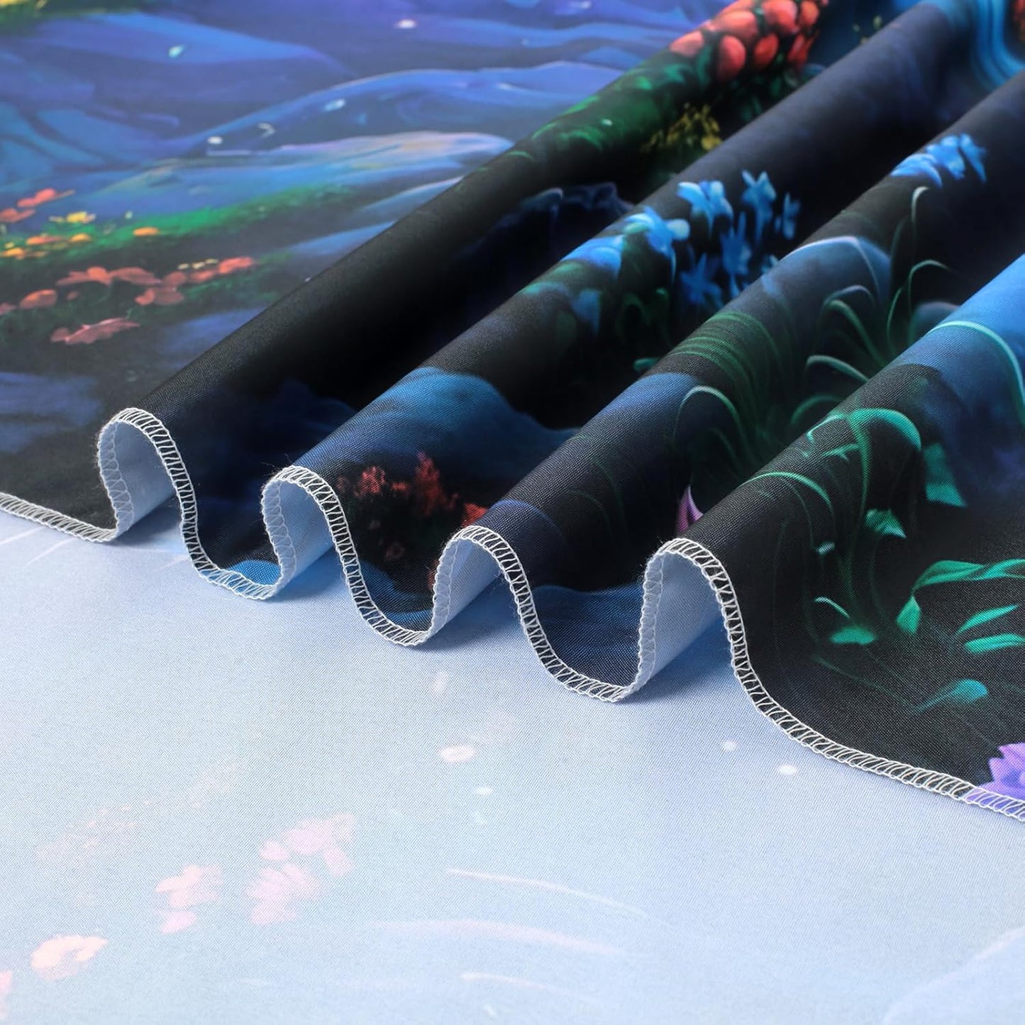 Manicer Blacklight Galaxy Waterfall Neon Tapestry β UV Reactive Glowing Cosmic Spiral Sky Glow in the Dark Nature Fantasy Landscape Wall Art for Bedroom β 51.2" x 59.1"