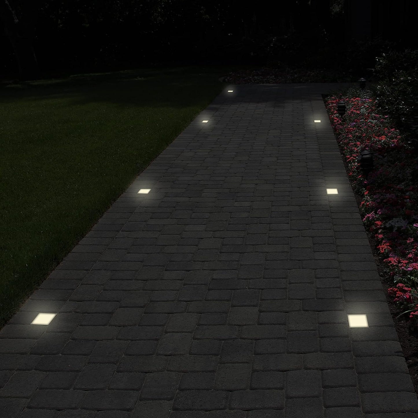 LUMENGY Paver Light 4×4 Inch (3.93 inch X 3.93 inch), Glare-Free 5000K Brick Lighting for Paver Driveways, Pathways, Patios & Garden, 12V Waterproof & Drive-Over Rated