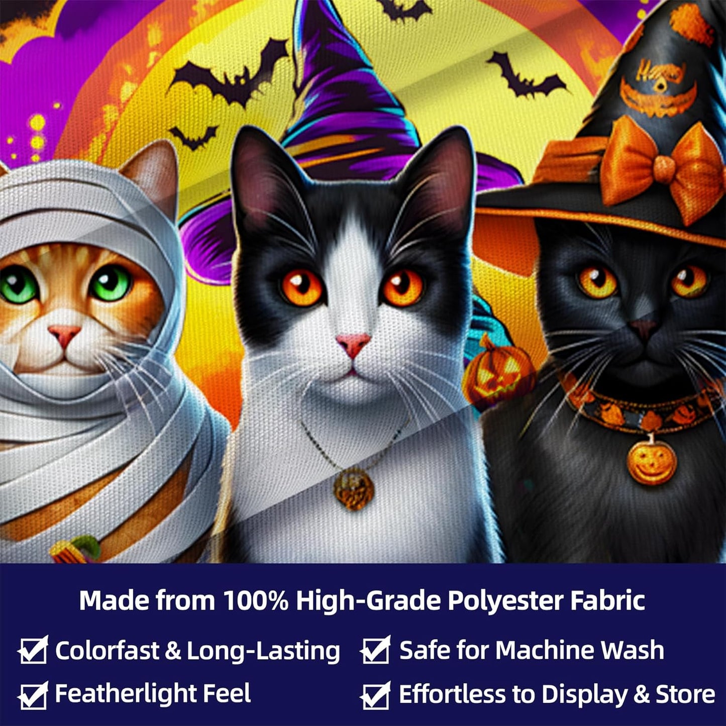 Halloween Tapestry, Blacklight Tapestry for Halloween Party Decor Hanging Tapestries Backdrop Wall Art Poster for Bedroom Dorm 90x70in