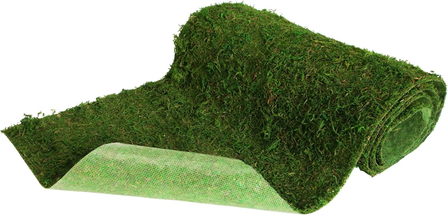 Moss Roll, Dried Moss for Crafts, Moss Table Runner for Fairy Gardens, Wedding Woodland Decor, Preserved Moss Mat for Table Decoration (12" W x 60" L)