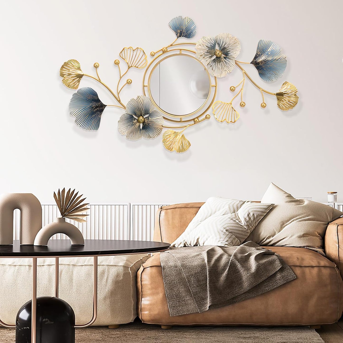 Lucky Monet Wall Art Decor Large Metal Wall Art Modern Geometric Circular Decor Wall Sculptures Wall Hanging Decoration for Living Room Dinning Room Bedroom Entryway Kitchen (Style 3)