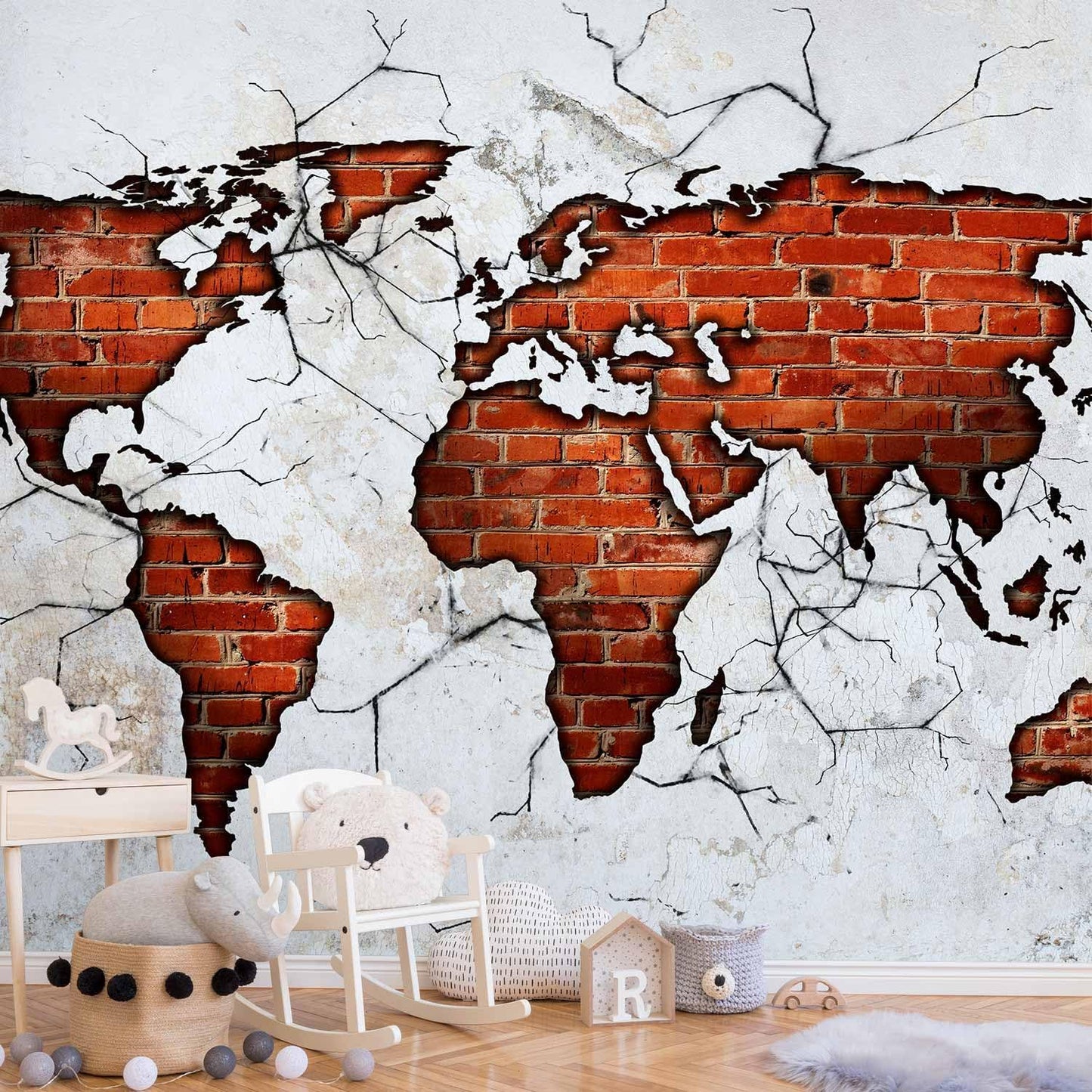 artgeist Wall Mural World Map 77x55 in - XXL Peel and Stick Self-Adhesive Wallpaper Removable Large Sticker Foil Wall Decor Print Picture Image Design Map of The World k-A-0495-a-a