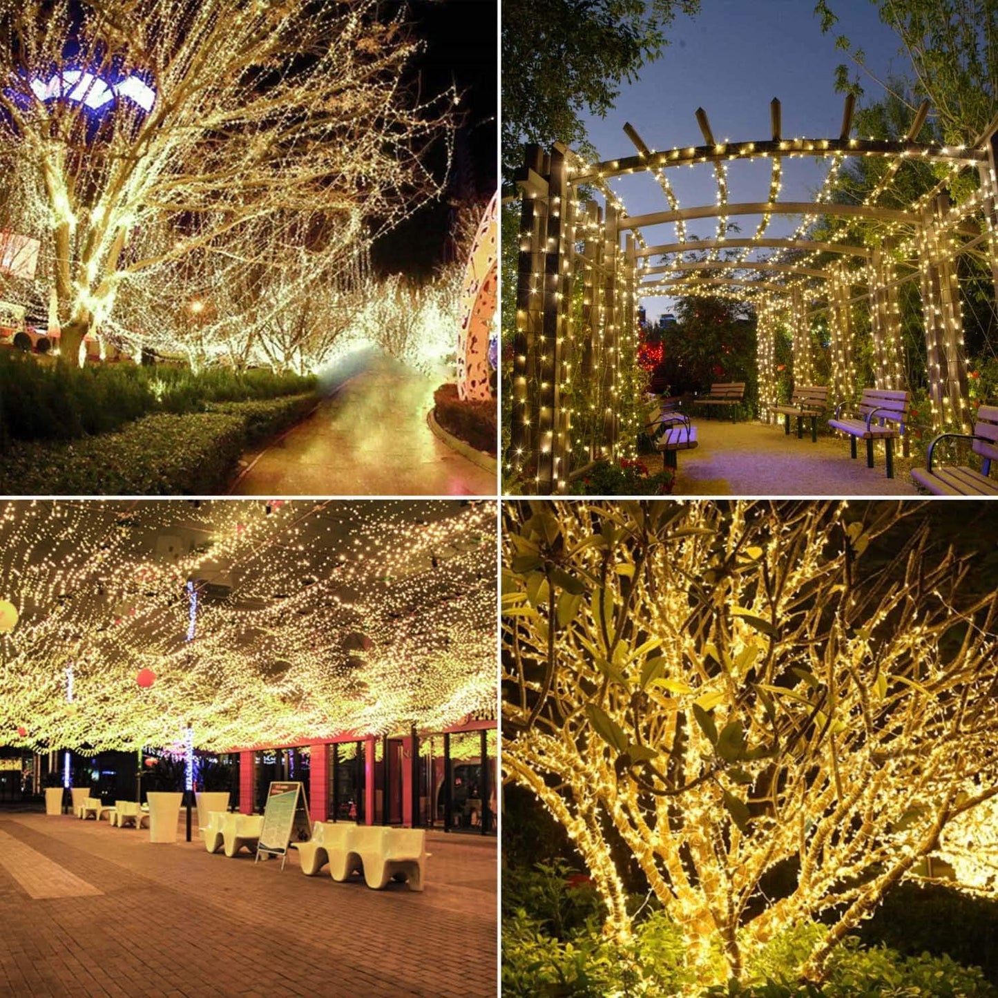 2 Pack 200 LED Solar String Lights, 85.2ft 8 Modes Solar String Lights for Outside, Waterproof and Solar Powered Outdoor String Lights for Holiday Christmas Yard Garden Tree Wedding Party (Warm White)