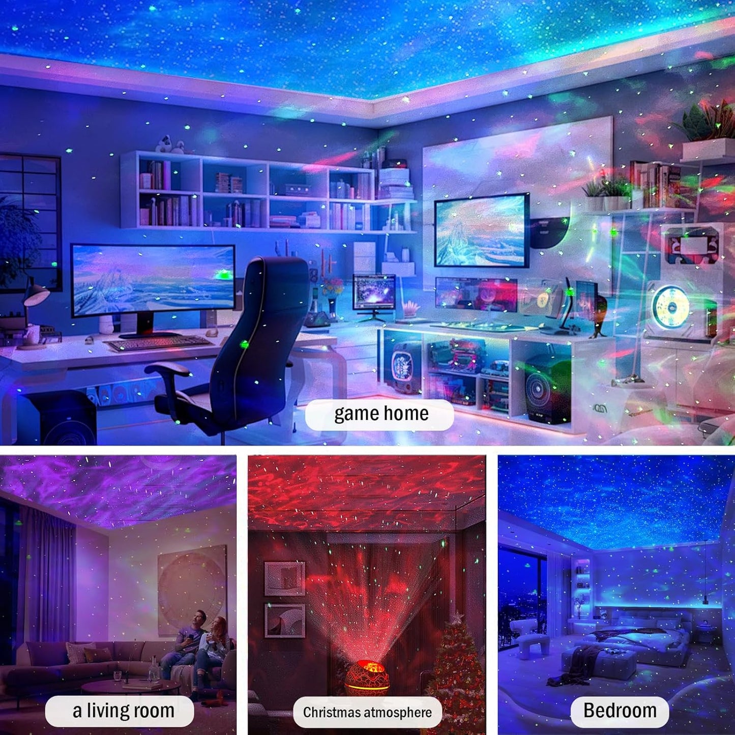 XQBX Dinosaur Egg Galaxy Projector an Aurora Projector with Bluetooth Speaker and White Noise Sound Machine Room Decor Aesthetic Easter Eggs Decor Disco Party Decorations Gifts for Teen Girls/Boys