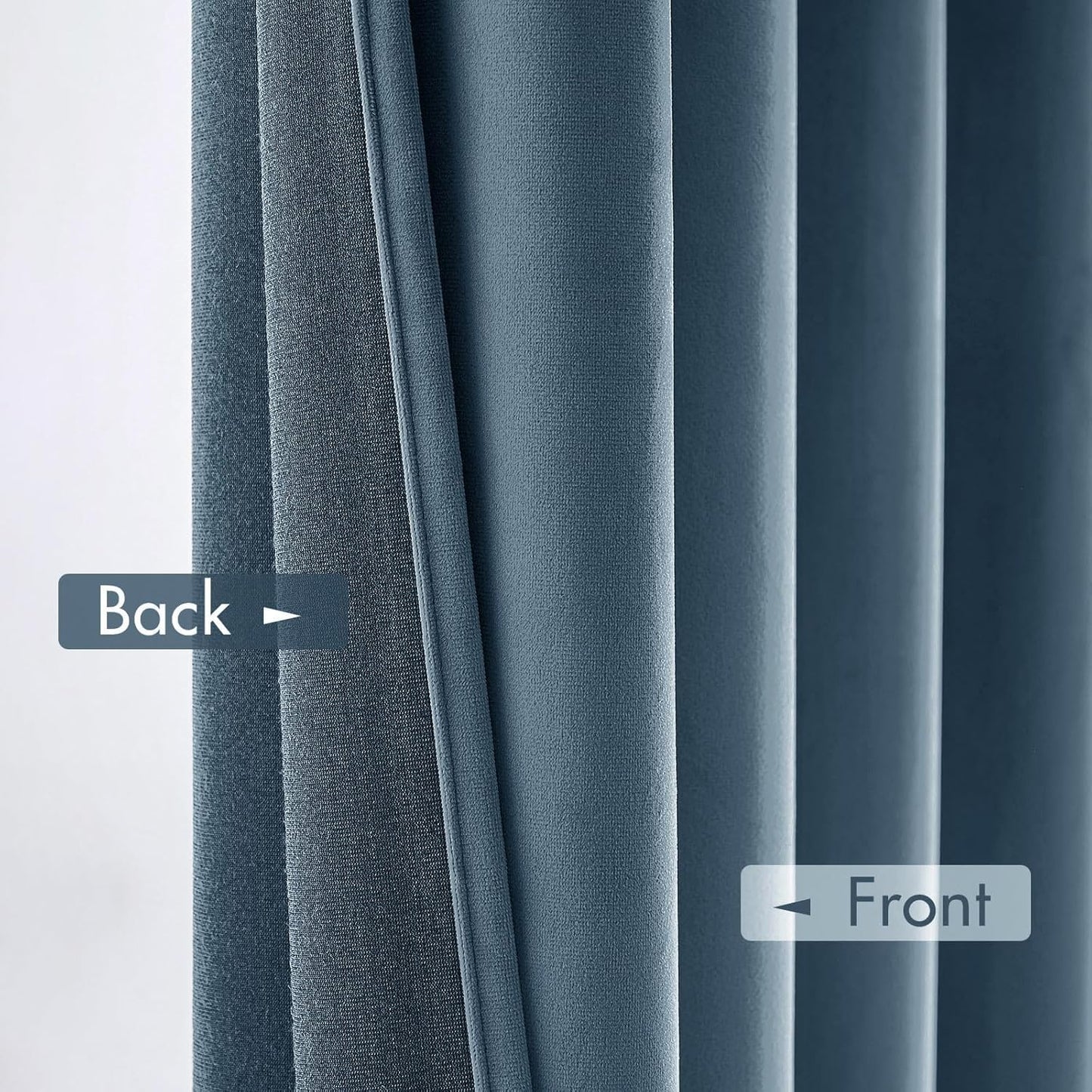 MIULEE Dark Slate Velvet Curtains Thermal Insulated Blackout Curtain Drapes for Bedroom Living Room Darkening 84 Inches Long Curtains Panels Rod Pocket Set of 2