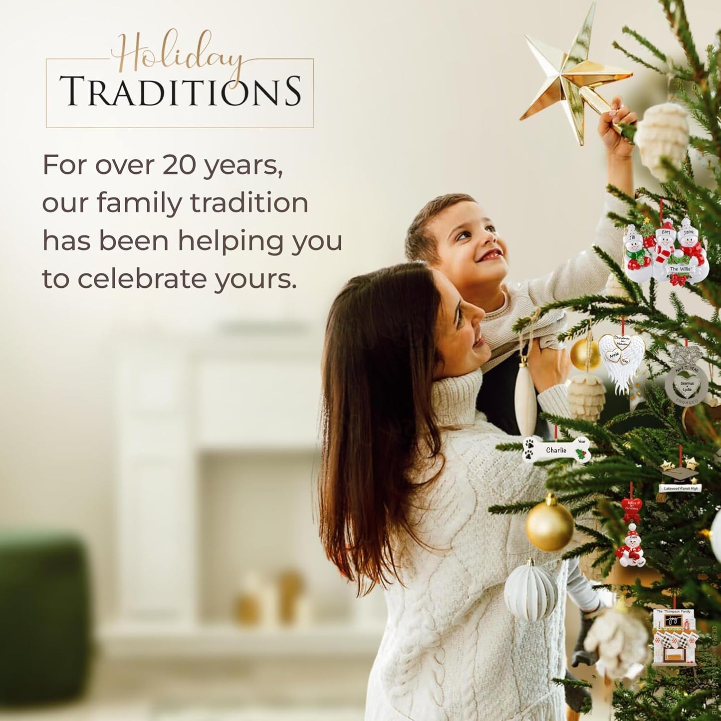 Personalized Family of 5 Ornament 2025 | Free 24h Customization | Laser Engraved Snowman Christmas Ornaments for Tree | Custom Gift Wrapped Festive Holiday Keepsake for Five Persons